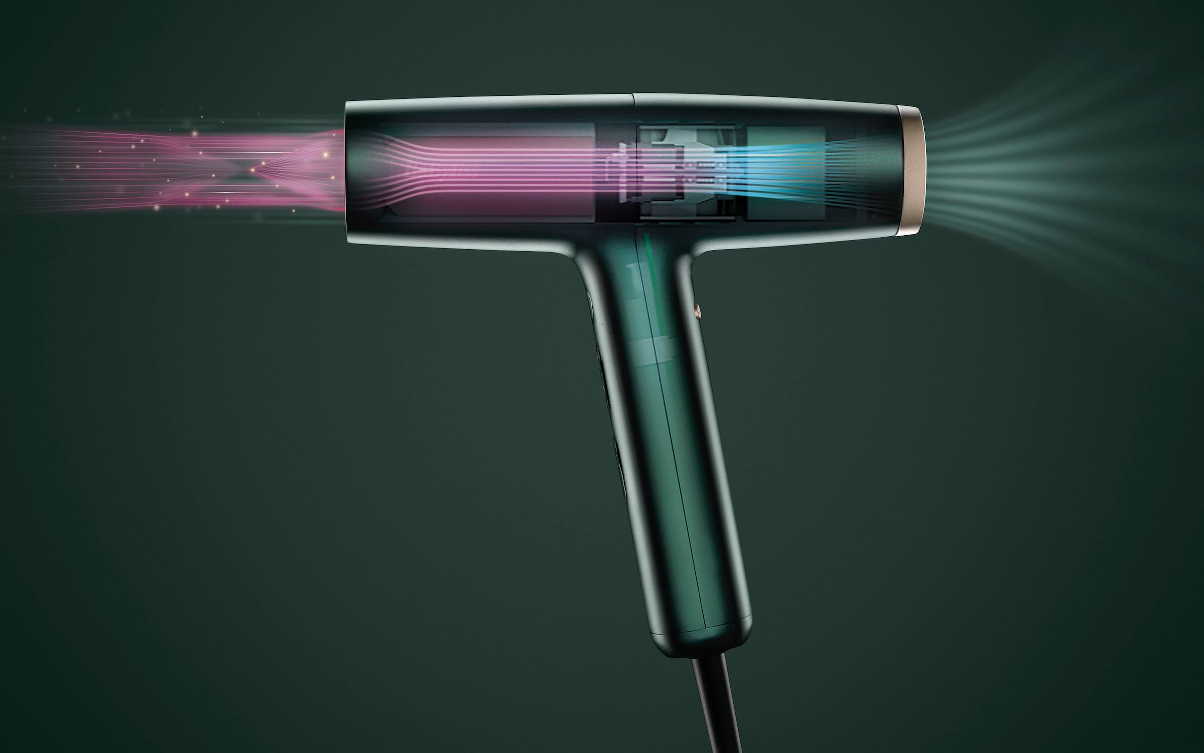 BaByliss Haartrockner »Air Power Pro D6555DE«, 1600 W, 3 Aufsätze, Digitaler Motor, starker Luftstrom, schonendes Styling