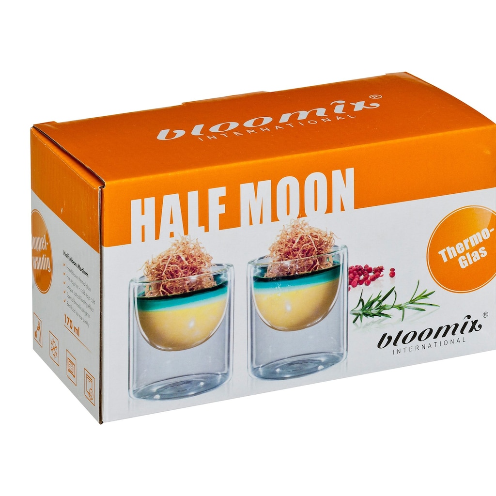 Bloomix Servierschale »Half Moon Medium«, 4 tlg., aus Glas, ideal für Buffets