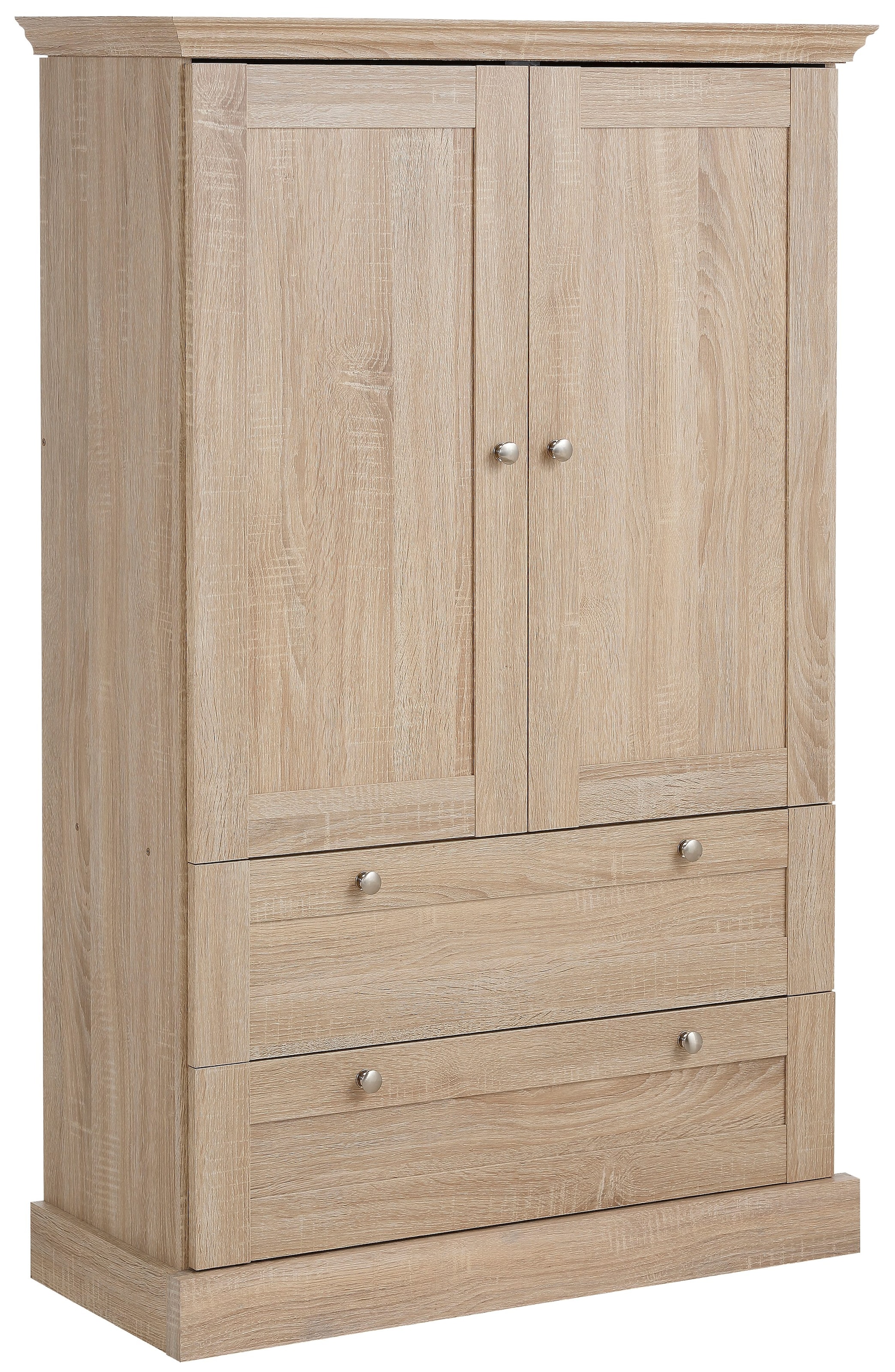 Home affaire Drehtürenschrank »Binz, Wäscheschrank, Mehrzweckschrank, skandinavischer Landhausstil«, (B/H/T ca. 84/130/35 cm), viele Stauraummöglichkeiten, Metallgriffe, Türen mit Rahmen/ Kassetten