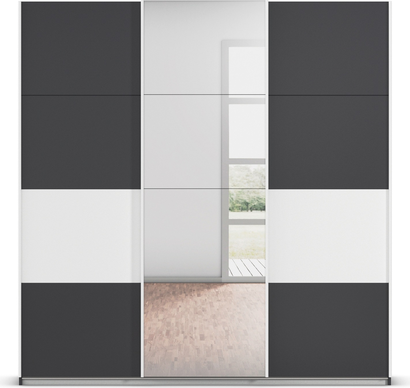 rauch Schwebetürenschrank »Kleiderschrank Schrank Garderobe CORTONA« inkl. Inneneinteilung, 2 Stoffboxen und zusätzlichen Einlegeböden