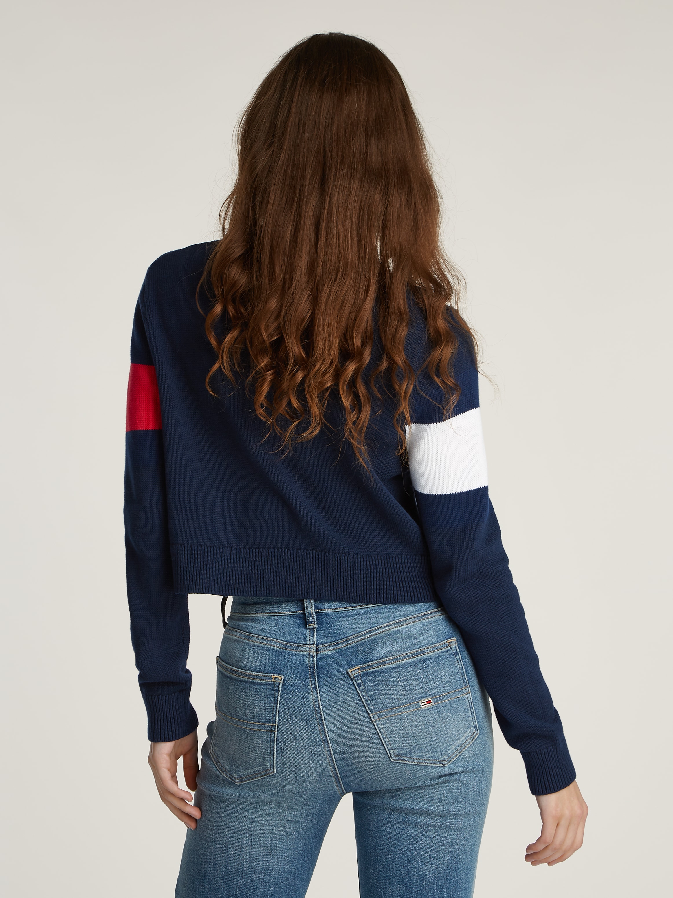 Tommy Jeans Strickpullover »TJW CENTER FLAG SWEATER EXT«, mit Logo-Flag