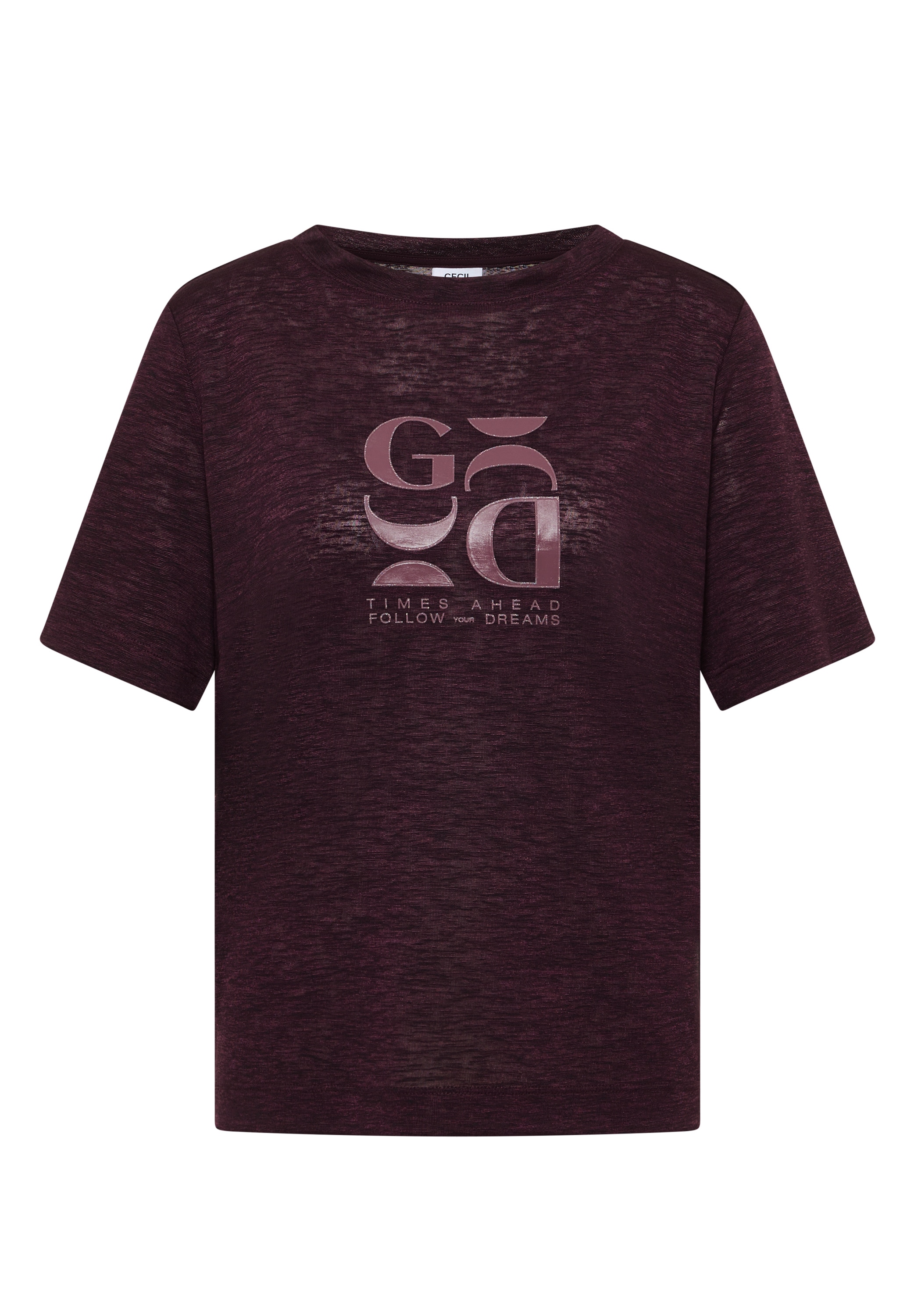 Cecil Kurzarmshirt Sommershirt in Leinen-Optik mit Print