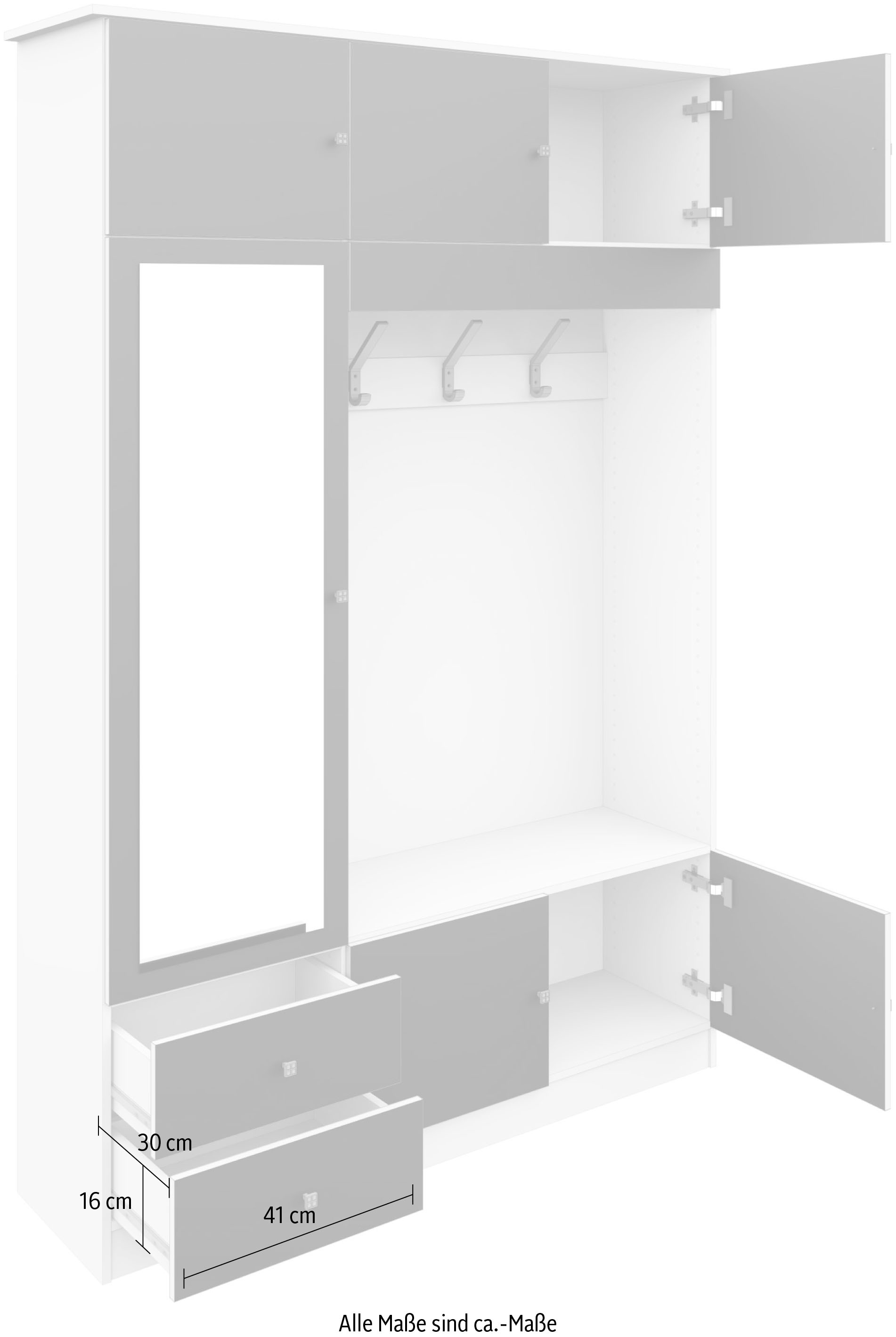 borchardt Möbel Garderobenschrank »Kompakta«, Höhe 202 cm