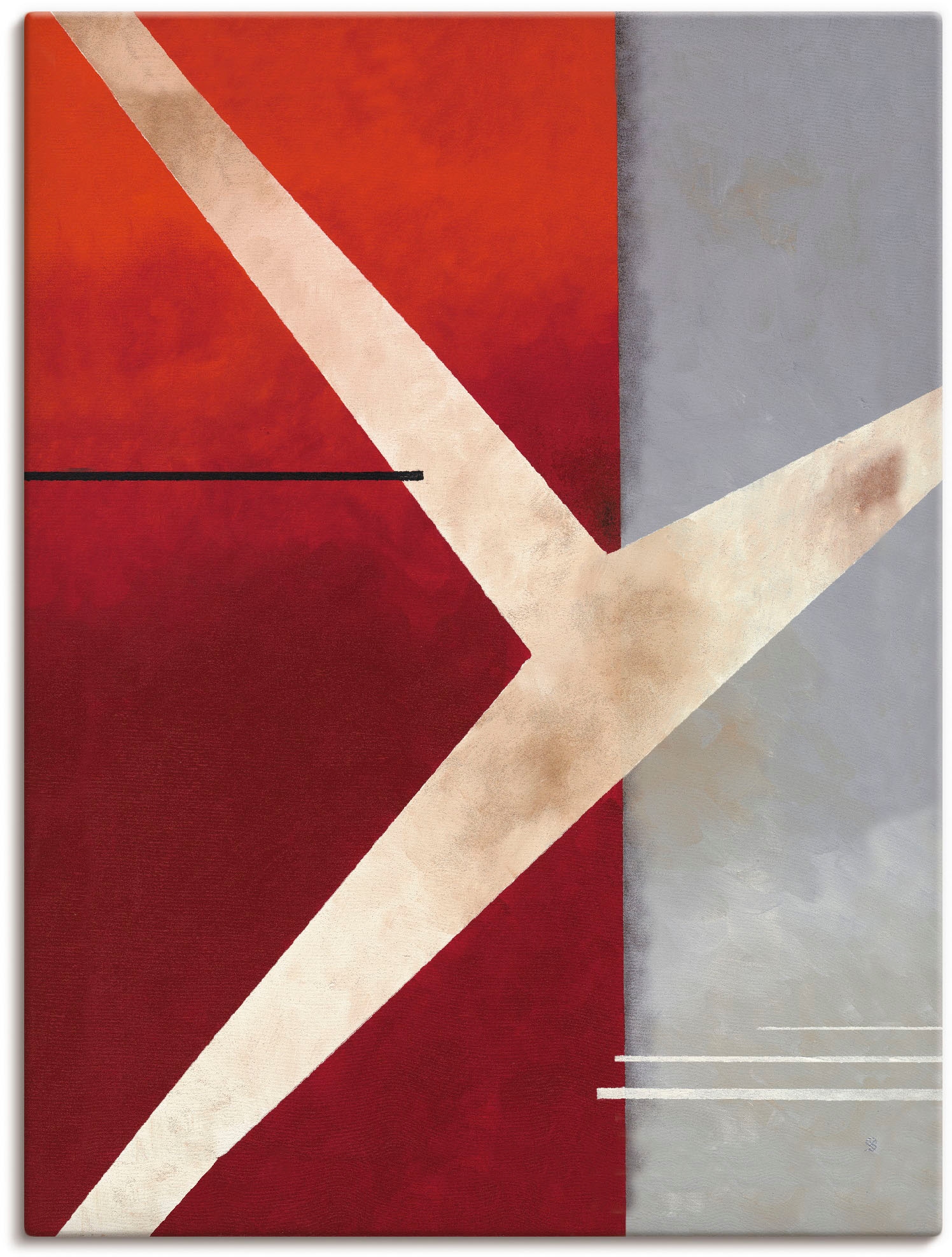 rot-grau«, Raten Wandbild Leinwandbild, oder »Abstrakt auf Poster Alubild, als St.), Artland in in Gegenstandslos, kaufen Größen versch. (1 Wandaufkleber