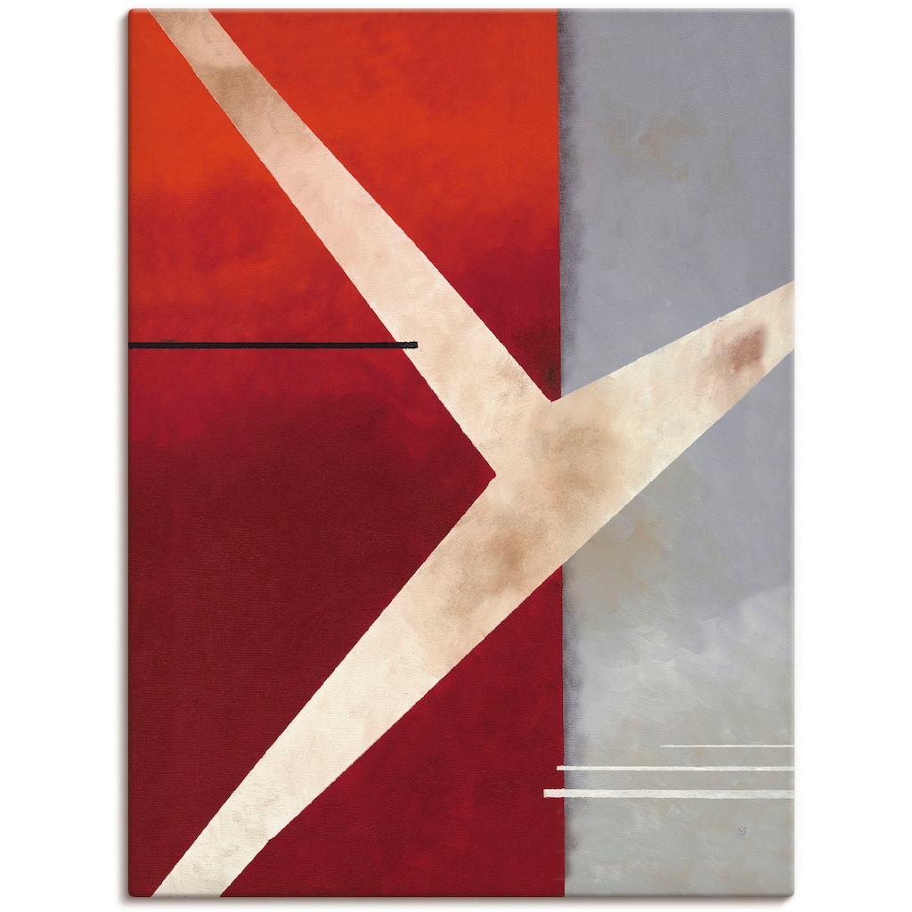 Artland Wandbild »Abstrakt in rot-grau«, Gegenstandslos, (1 St.), als Leinwandbild, Poster in verschied. Größen