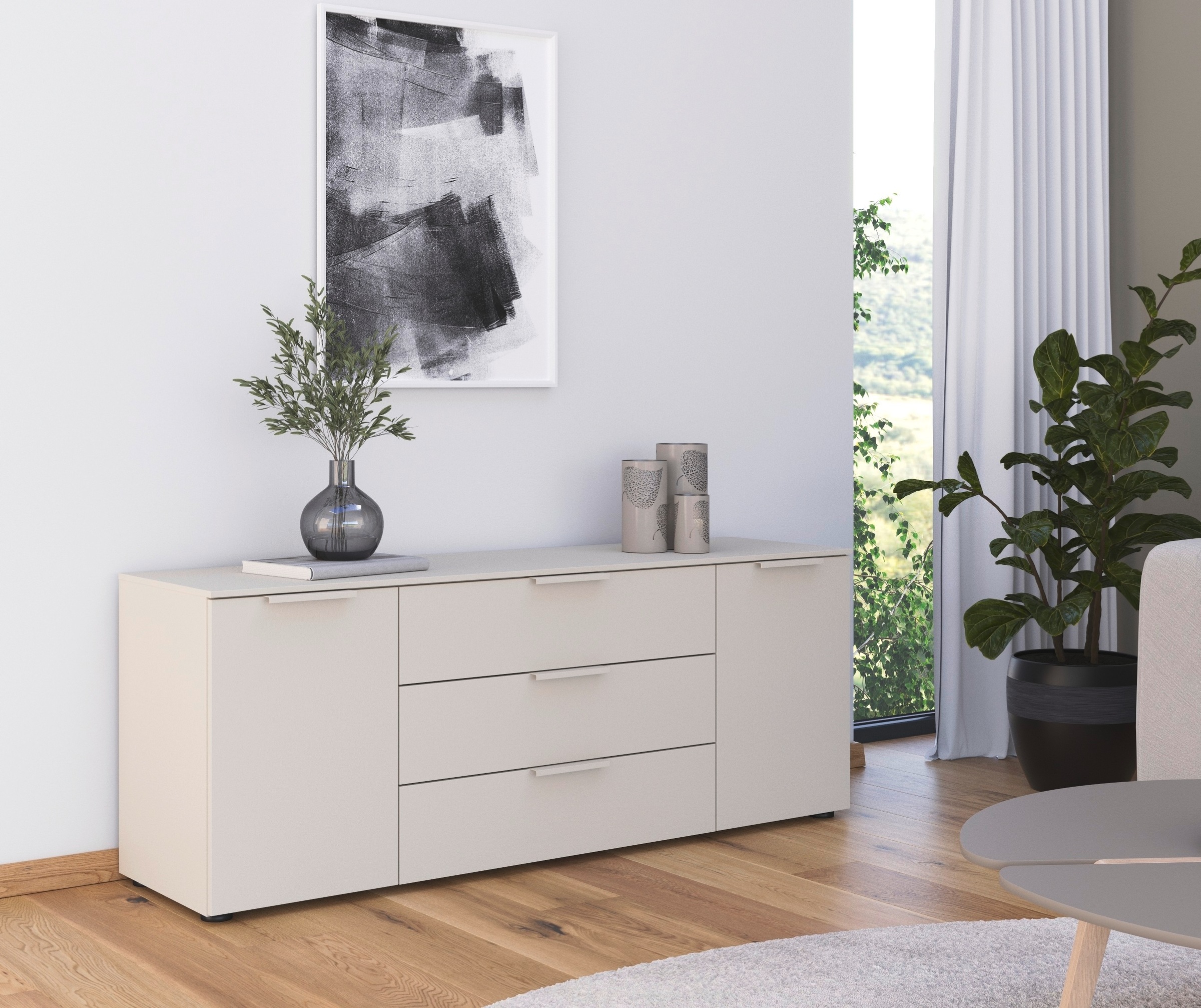 rauch Schubkastenkommode »Kommode Türkommode Sideboard Kombikommode FLIPP«, (Breite 160 cm mit 2 Einlegeböden), 2-türig mit 3 Schubladen und Soft-Close-Funktion