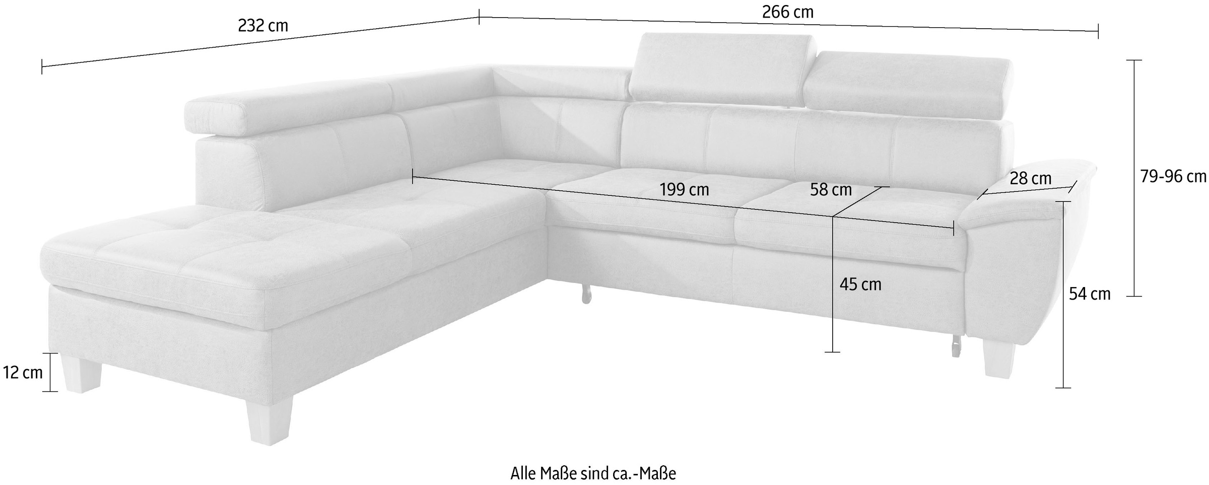 exxpo - sofa fashion Ecksofa, inklusive Kopt- bzw. Rückenverstellung,  wahlweise mit Bettfunktion und Bettkasten auf Raten bestellen