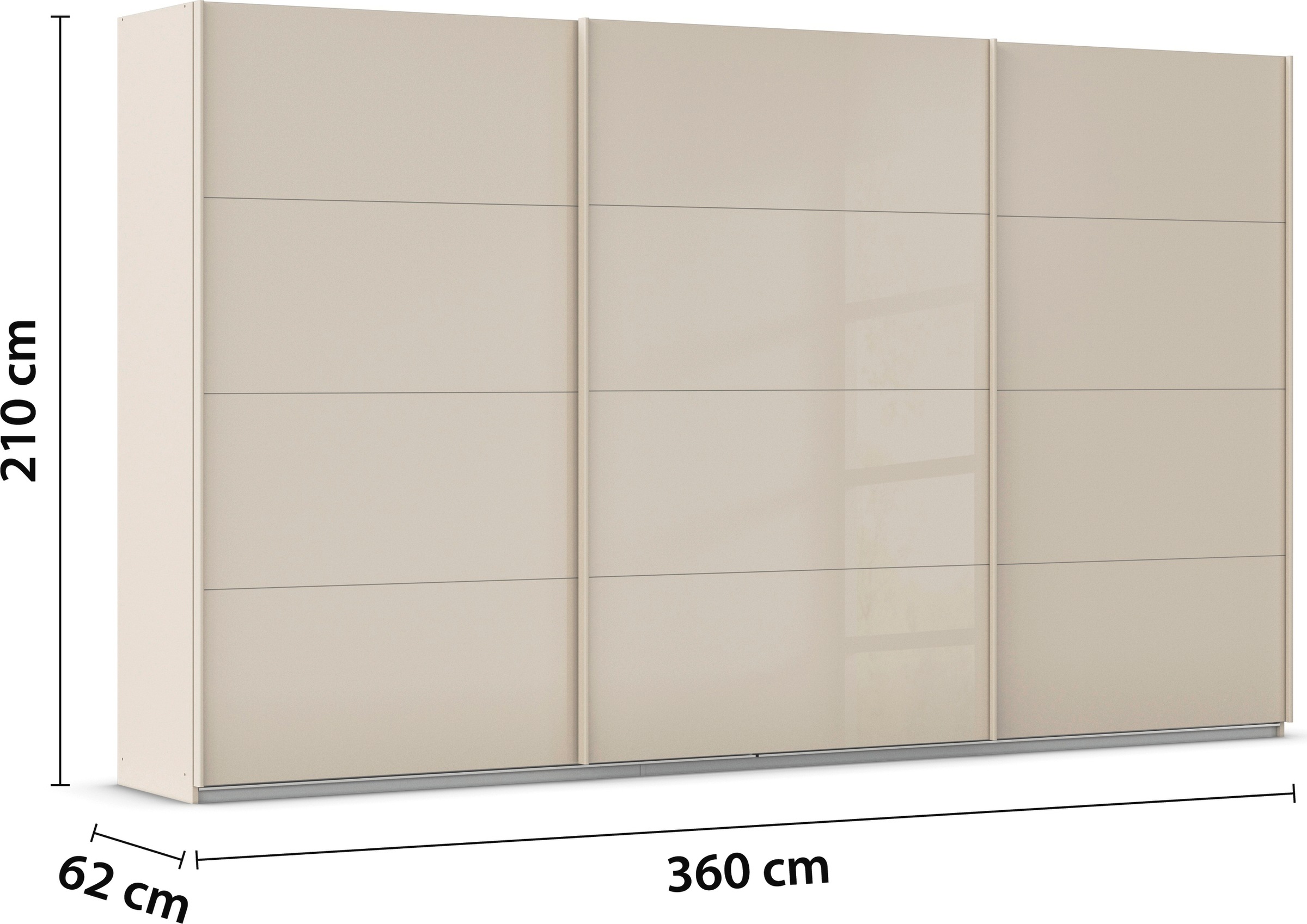 rauch Schwebetürenschrank »Kleiderschrank Schrank Garderobe AGORDO mit Glasfront«, durchdachte Innenausstattung, in 4 Breiten und 2 Höhen MADE IN GERMANY
