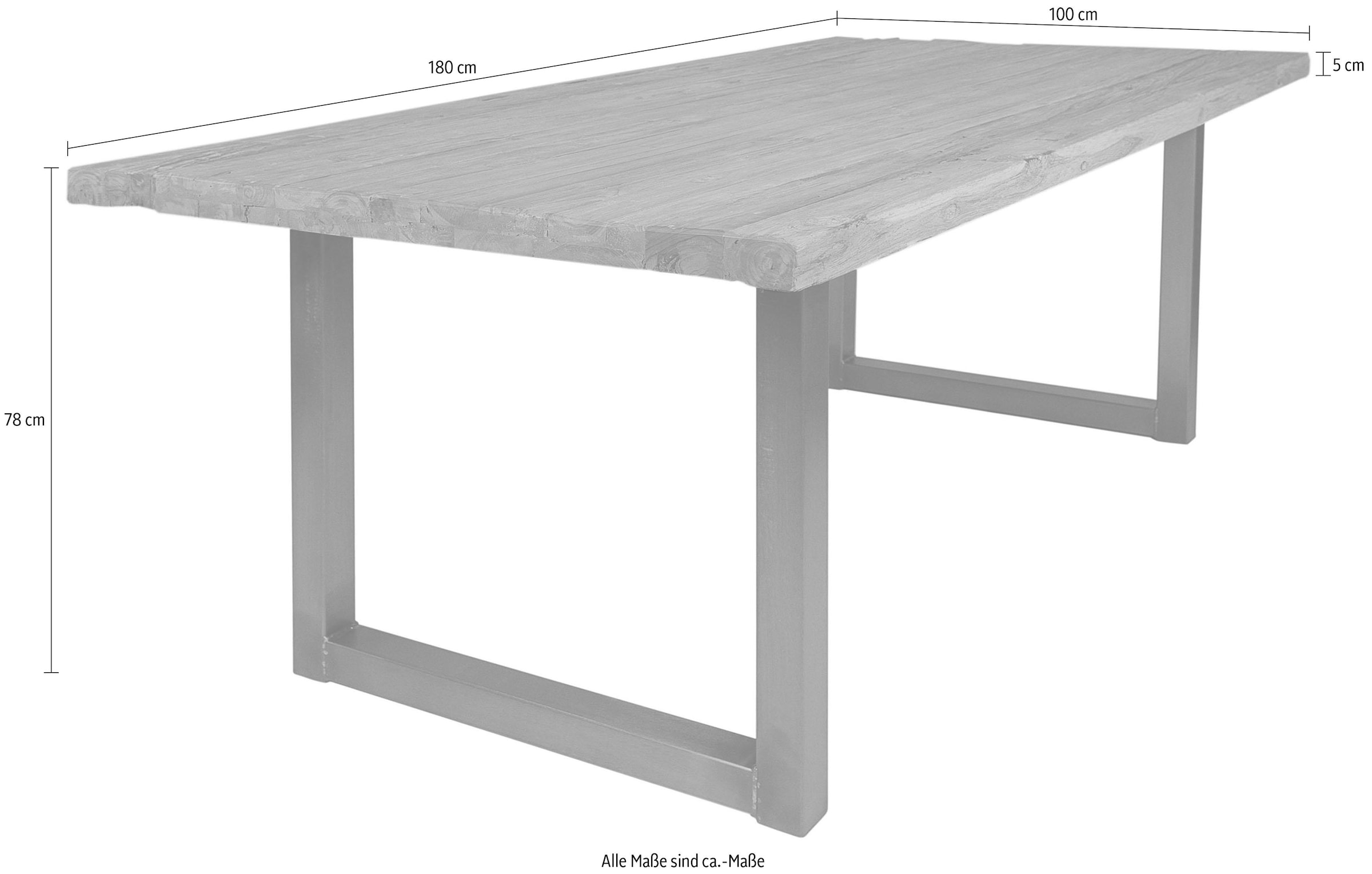 SIT Esstisch »Tops&Tables« mit rustikaler Tischplatte aus recyceltem Altholz Teak
