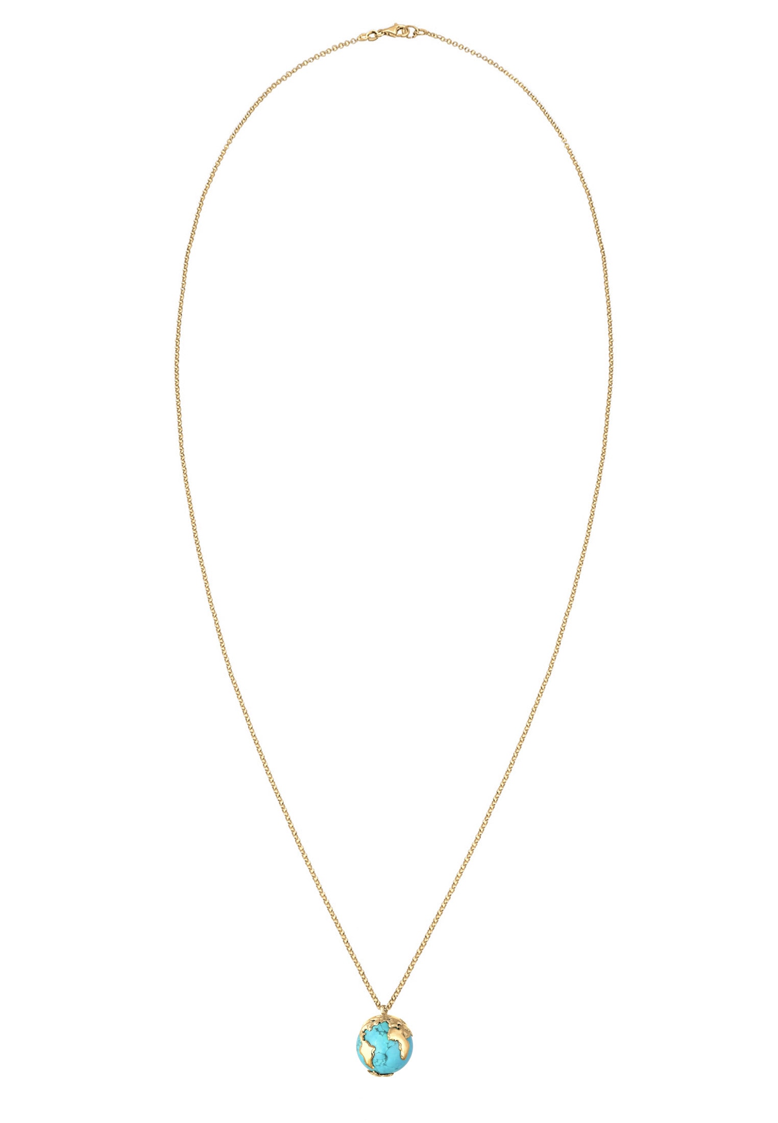 Elli Lange Kette »Halskette Globus Synthetischer Türkis 925 Sterling Silber«