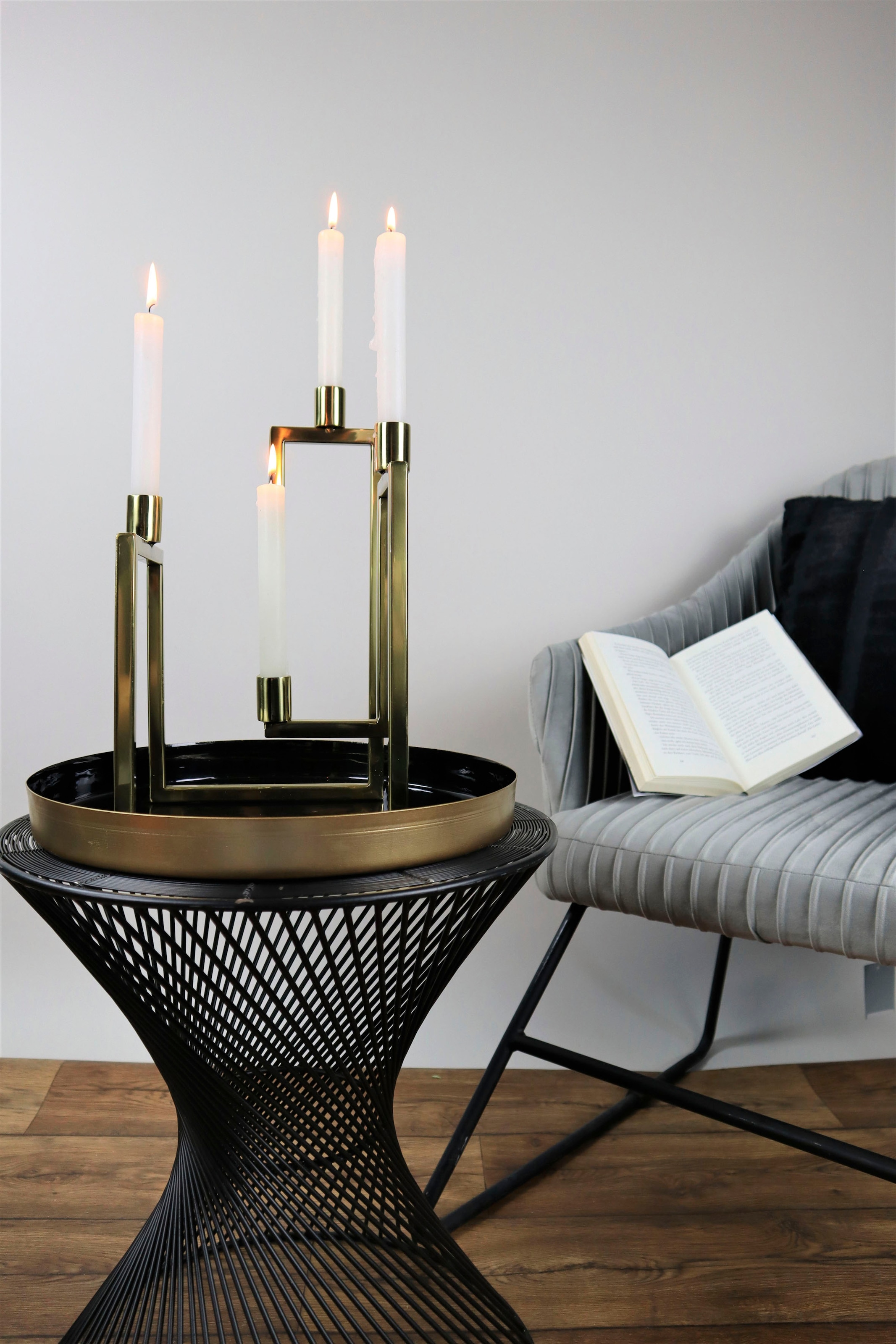 AM Design Kerzenständer »aus Edelstahl«, (1 St.), Stabkerzenhalter, 4 -flammig, Adventsleuchter