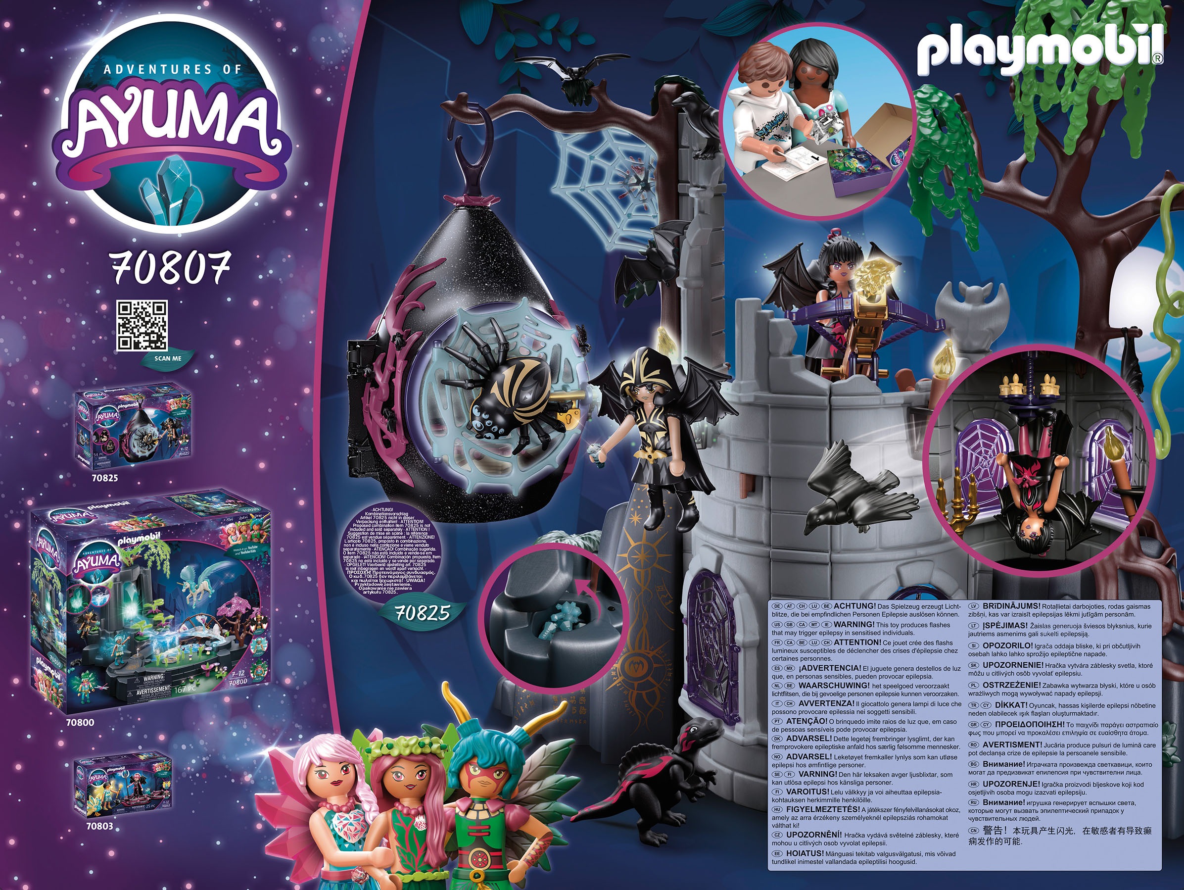 Playmobil® Konstruktions-Spielset »Bat Fairies Ruine (70807), Adventures of Ayuma«, (135 St.), mit Lichtmodul, Made in Germany
