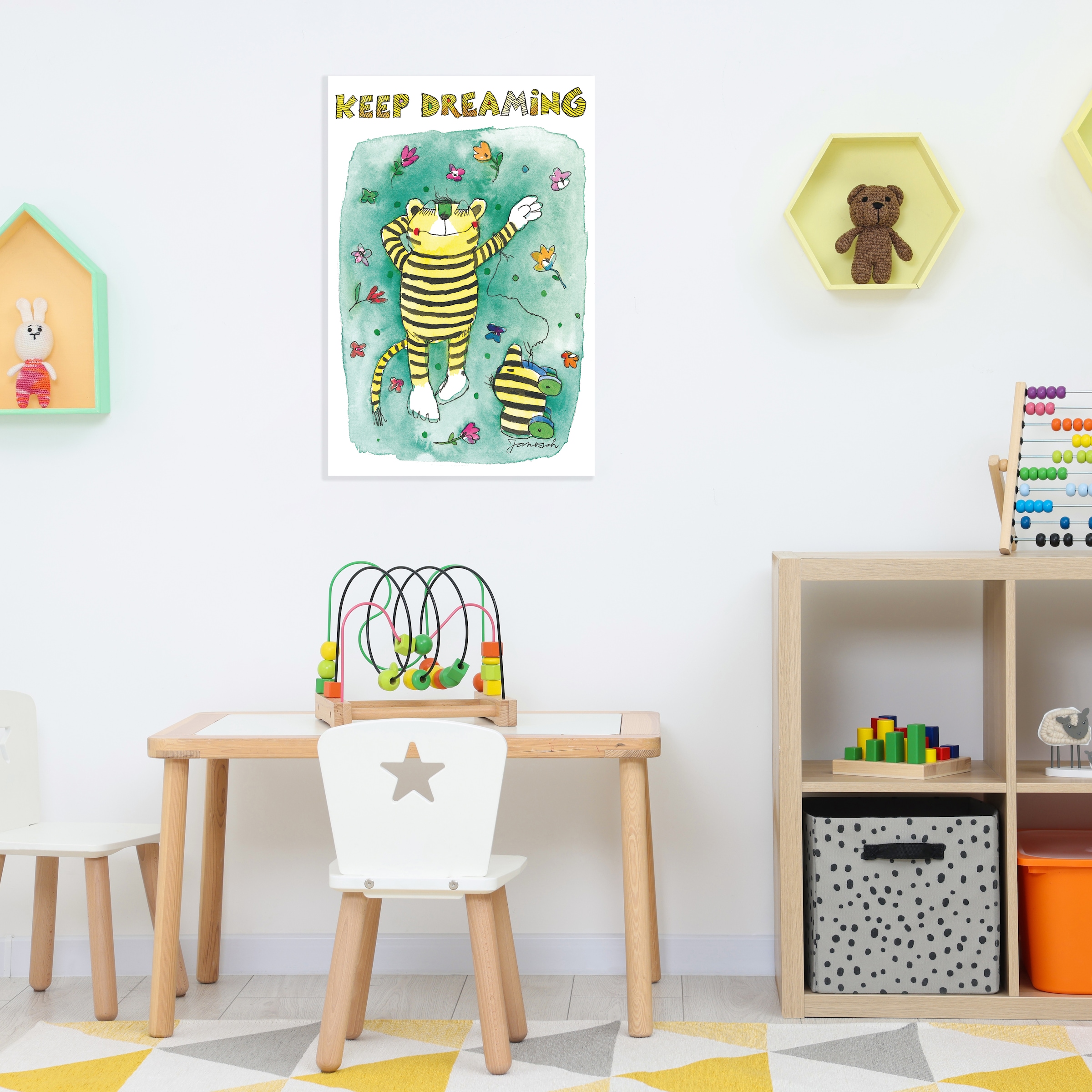 LuckyLinde Wanddekoobjekt »Der kleine Tiger und seine Tigerente«, (1 St.), Exklusive JANOSCH Kindermotive, Stahlschild