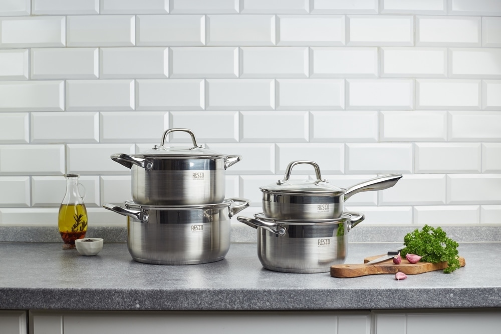 RESTO Kitchenware Kasserolle »Libra, Soßentopf 1,4 l, energiesparend und spülmaschinenfest« 2 Stk. tlg. Edelstahl 18/10