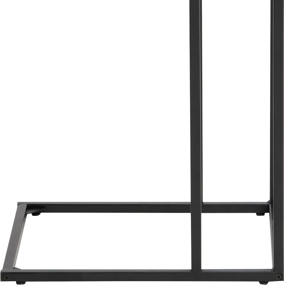ACTONA GROUP Beistelltisch »Seaford, Rechteckig, Scandi Design, matte Wildeichenoptik, Modern«, Wohnzimmertisch, kleiner Tisch, matte schwarze Metallbeine, H: 63 cm