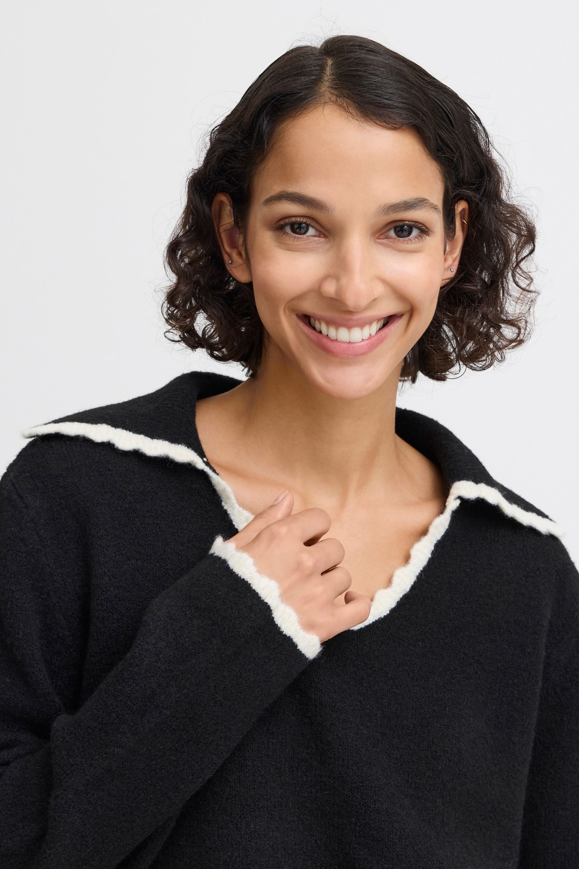 b.young Strickfleece-Pullover »Strickpullover BYNINNA W. COLLAR -«