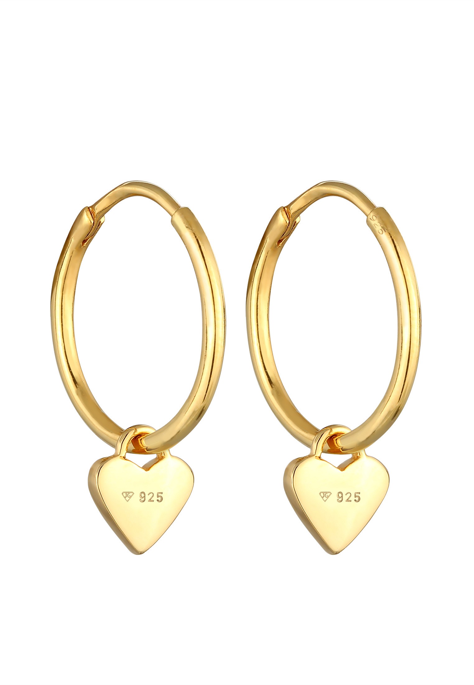 Elli Paar Creolen »Ohrringe Creolen Herz Love Emaille 925 Silber«