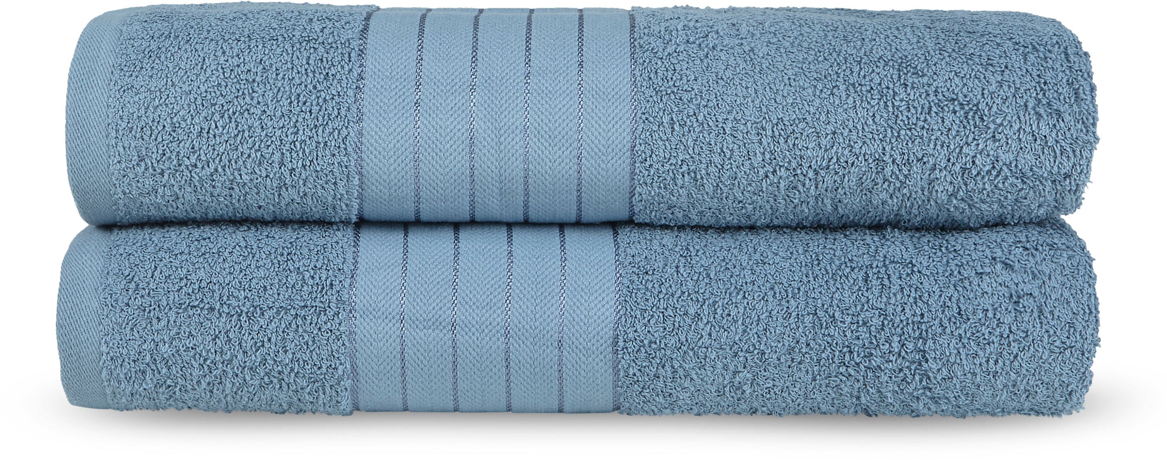 good morning Badetuch »Uni Towels«, (2 St., 2er Set Badetücher 70 x 140 cm), Baumwolle, Walkfrottee, Bordüre, 500 GSM, Weich, Einfarbig, Schwarz