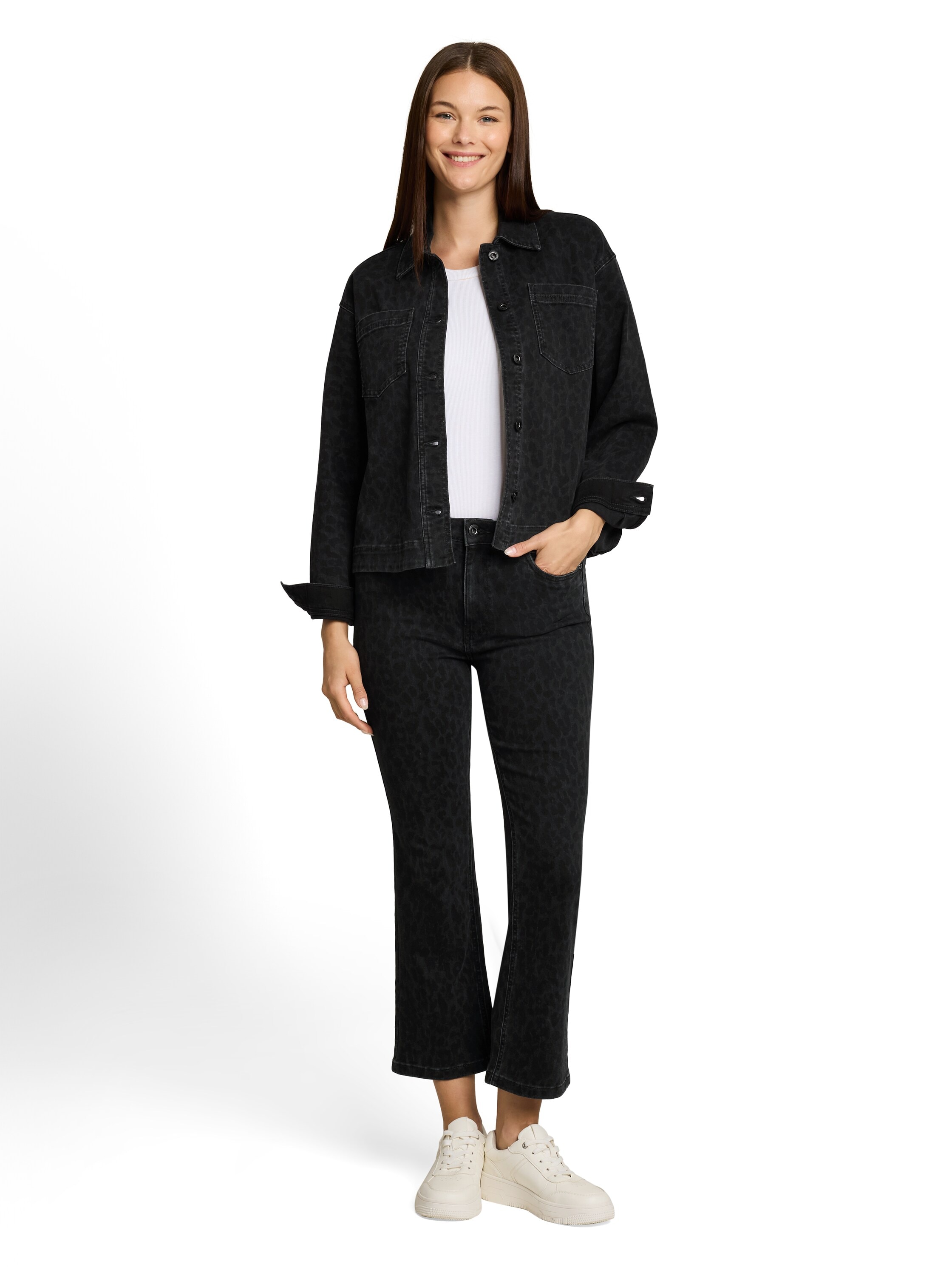 TOM TAILOR 3/4-Jeans »Kate - Slim« mit Leo-Print und Stretch