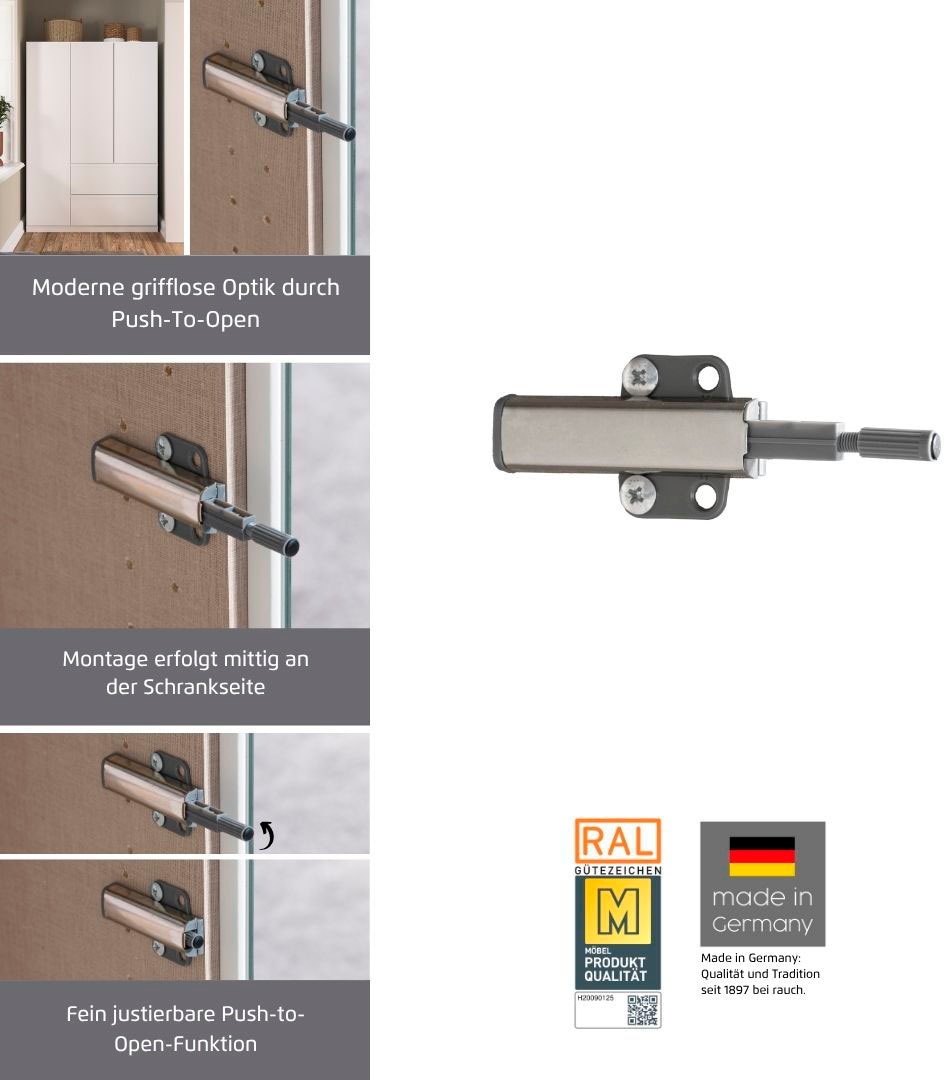 rauch Drehtürenschrank »Kleiderschrank Schrank Garderobe COSTA in den Breiten 91/136/181 cm« in 3 Ausstattungen BASIC/CLASSIC/PREMIUM,  viel Platz, grifflose Front und Push-to-Open Funktion MADE IN GERMANY