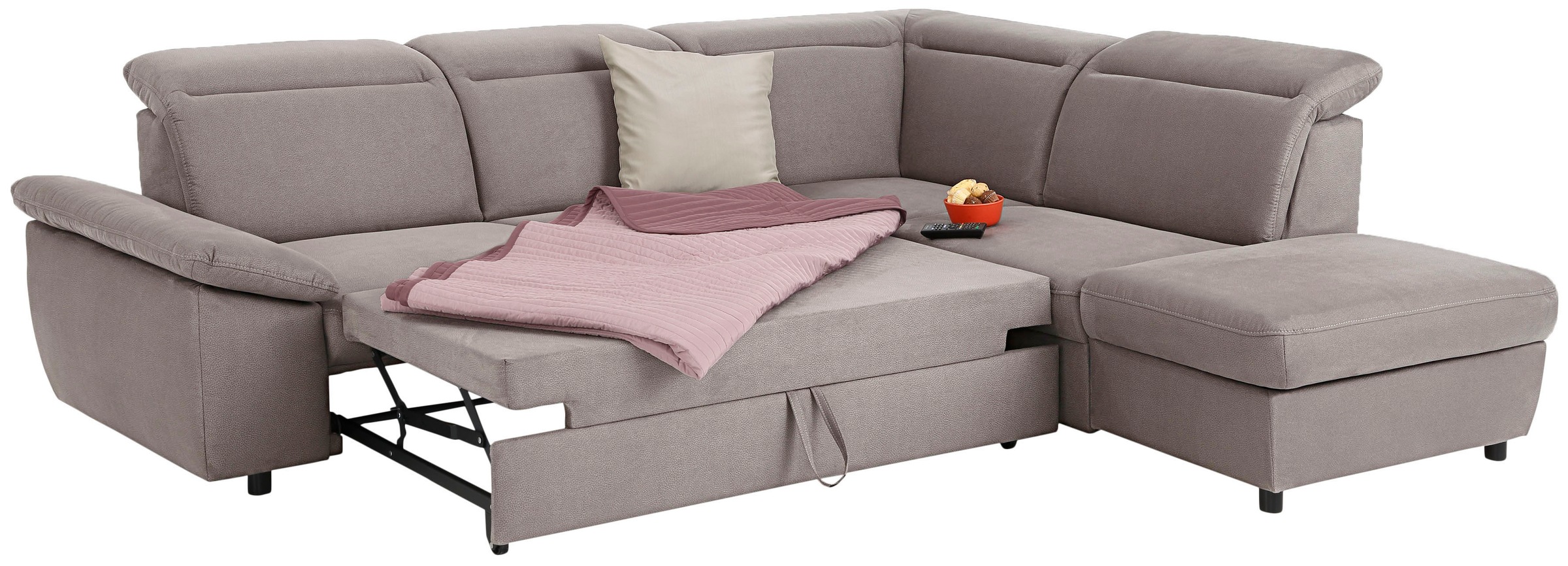Home affaire Ecksofa »Mauritius L-Form«, mit Ottomane, mit Kopfteil- und Armlehnverstellung