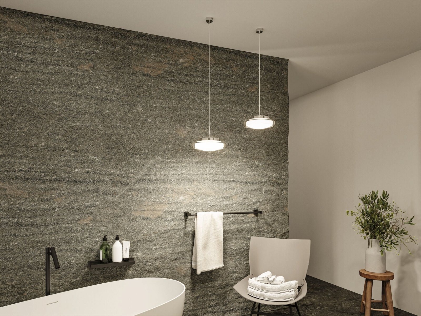 Paulmann LED Pendelleuchte »Selection Bathroom Luena IP44 11,5W 3000K Chrom 230V Glas/Metall«, 1 flammig