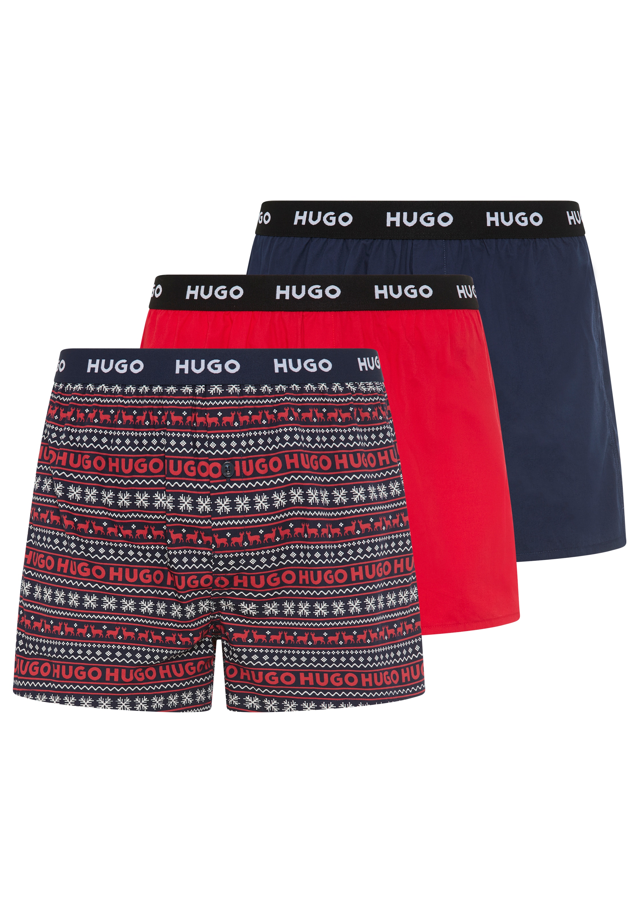 HUGO Underwear Webboxer »WOVEN BOXER TR« Packung, 3er-Pack, 3 Stk. Webboxer mit HUGO Schriftzug
