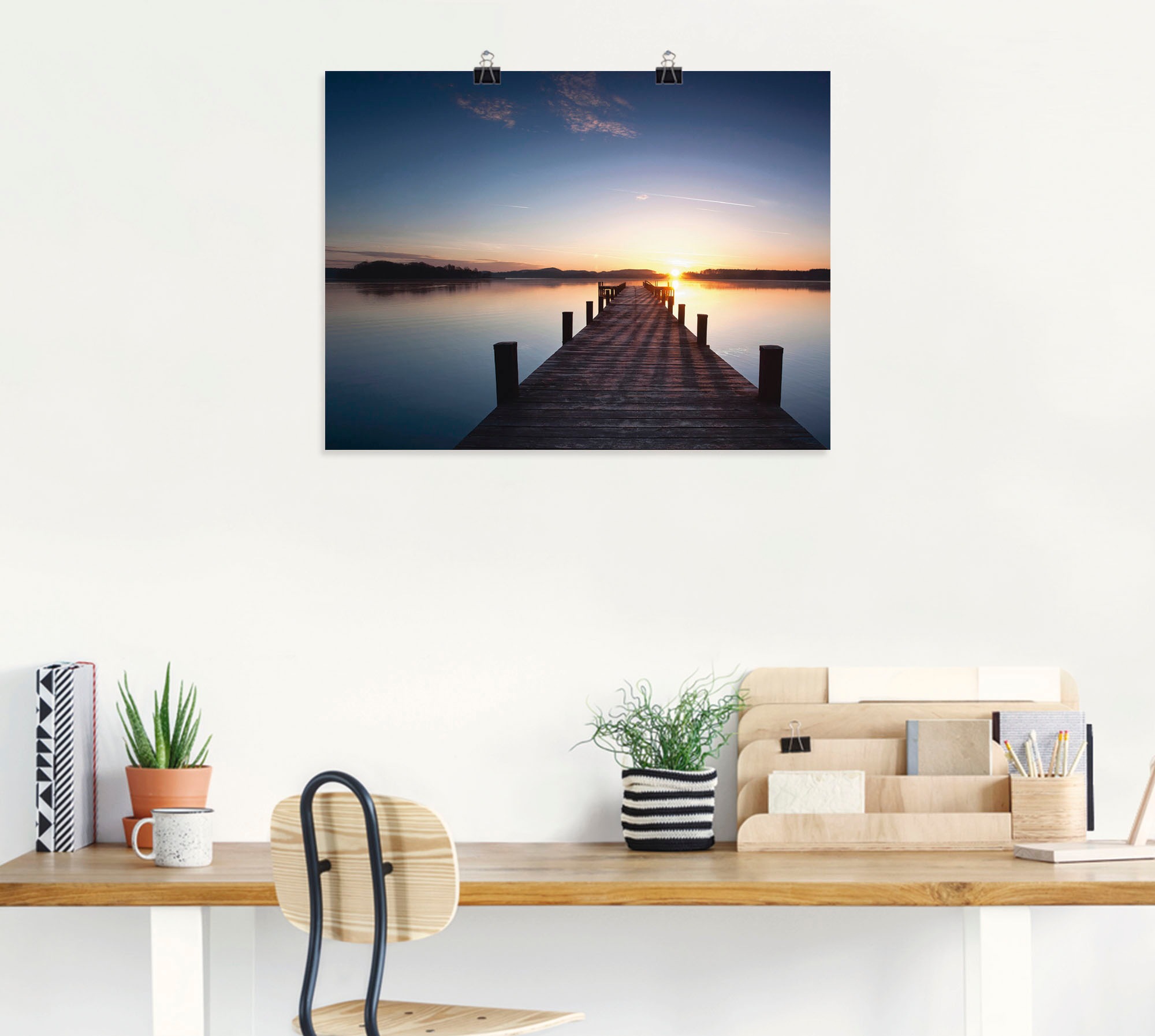 Artland Wandbild »Sonnenstrahlen Wandaufkleber Leinwandbild, bequem (1 St.), kaufen Größen Gewässer, - als Sonnenuntergang«, in Alubild, Poster versch. oder