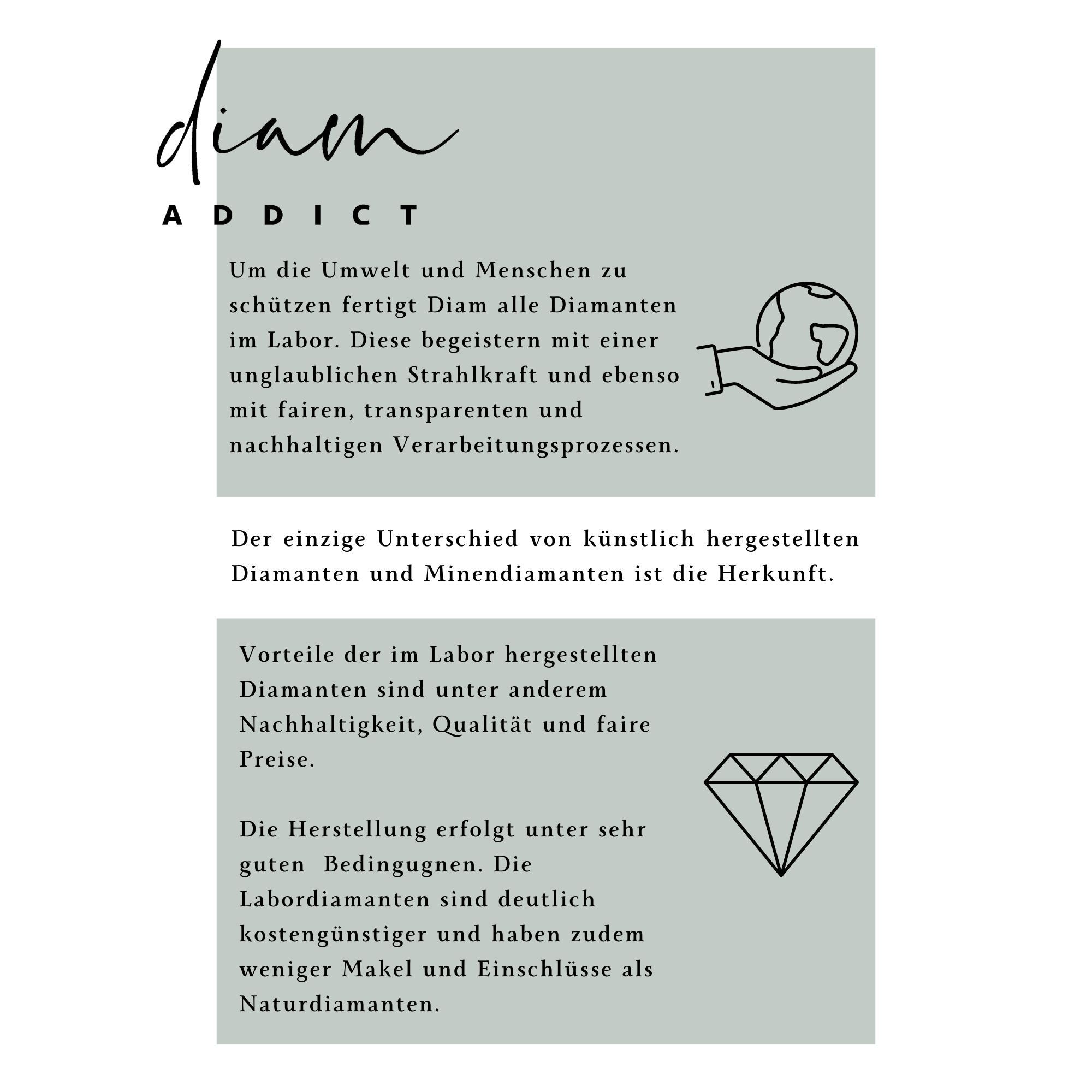 Diam Addict Fingerring »585 Gold mit im Labor gezüchteten synthetischen Diamanten 1,0ct.«