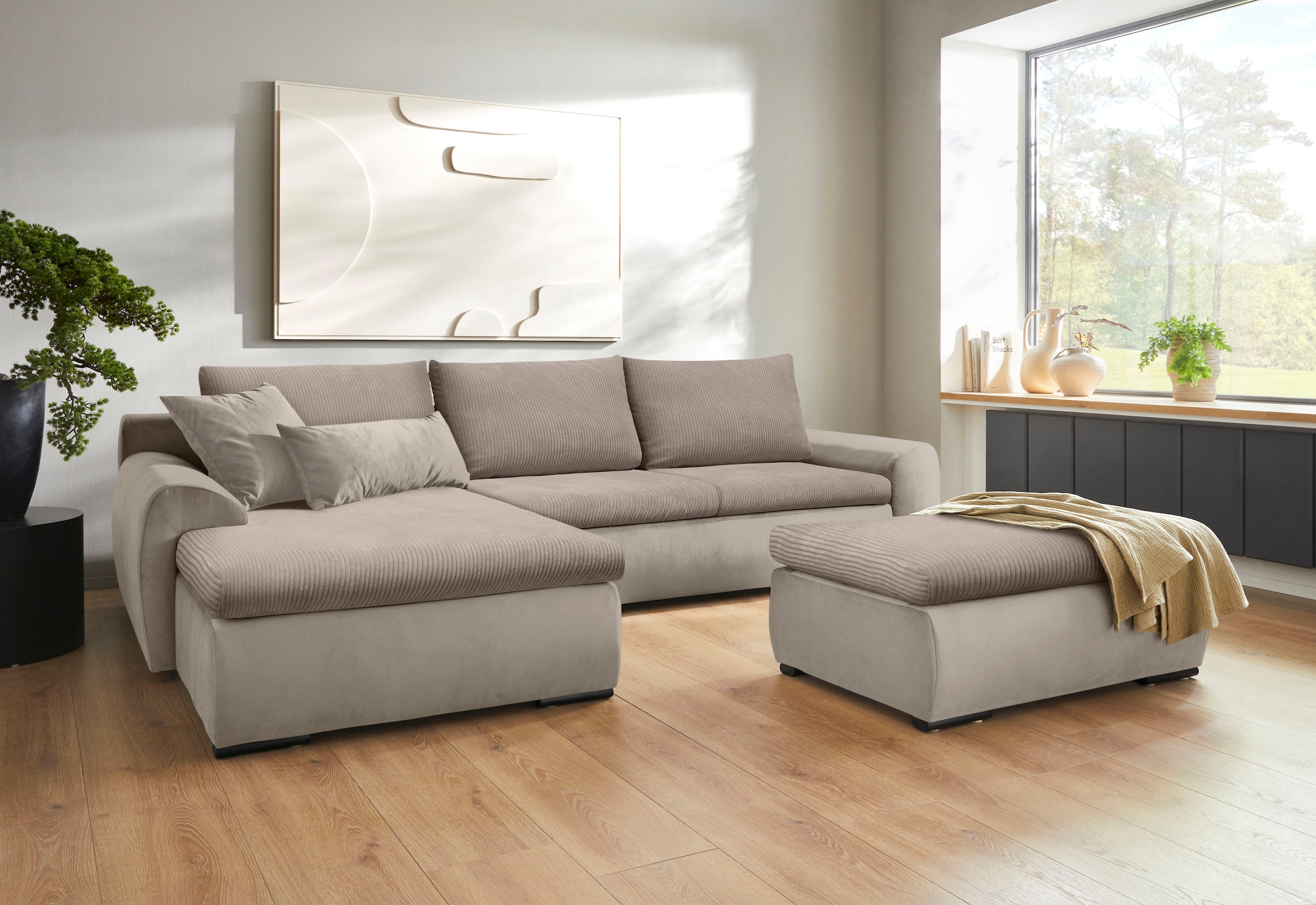 Home affaire Ecksofa »Win L-Form«, wahlweise mit Bettfunktion und Bettkasten