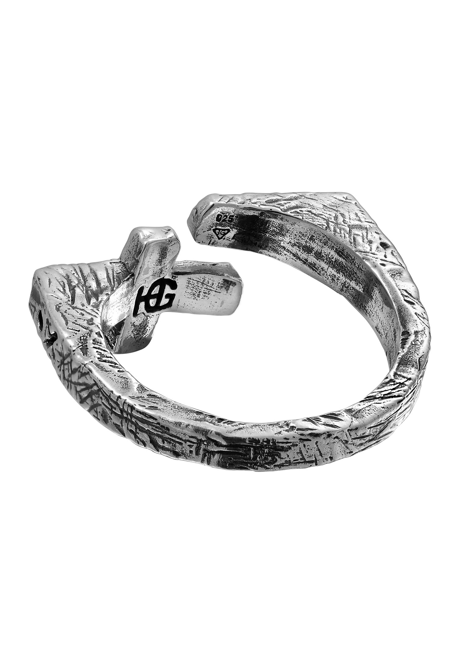 HAZE & GLORY Siegelring »Ring Siegelring Offen - Cross Bar 925 Silber«