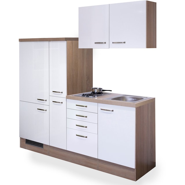 Flex-Well Küche »Florenz«, Gesamtbreite 190 cm, mit Apothekerschrank, mit  Einbau-Kühlschrank etc. auf Raten bestellen