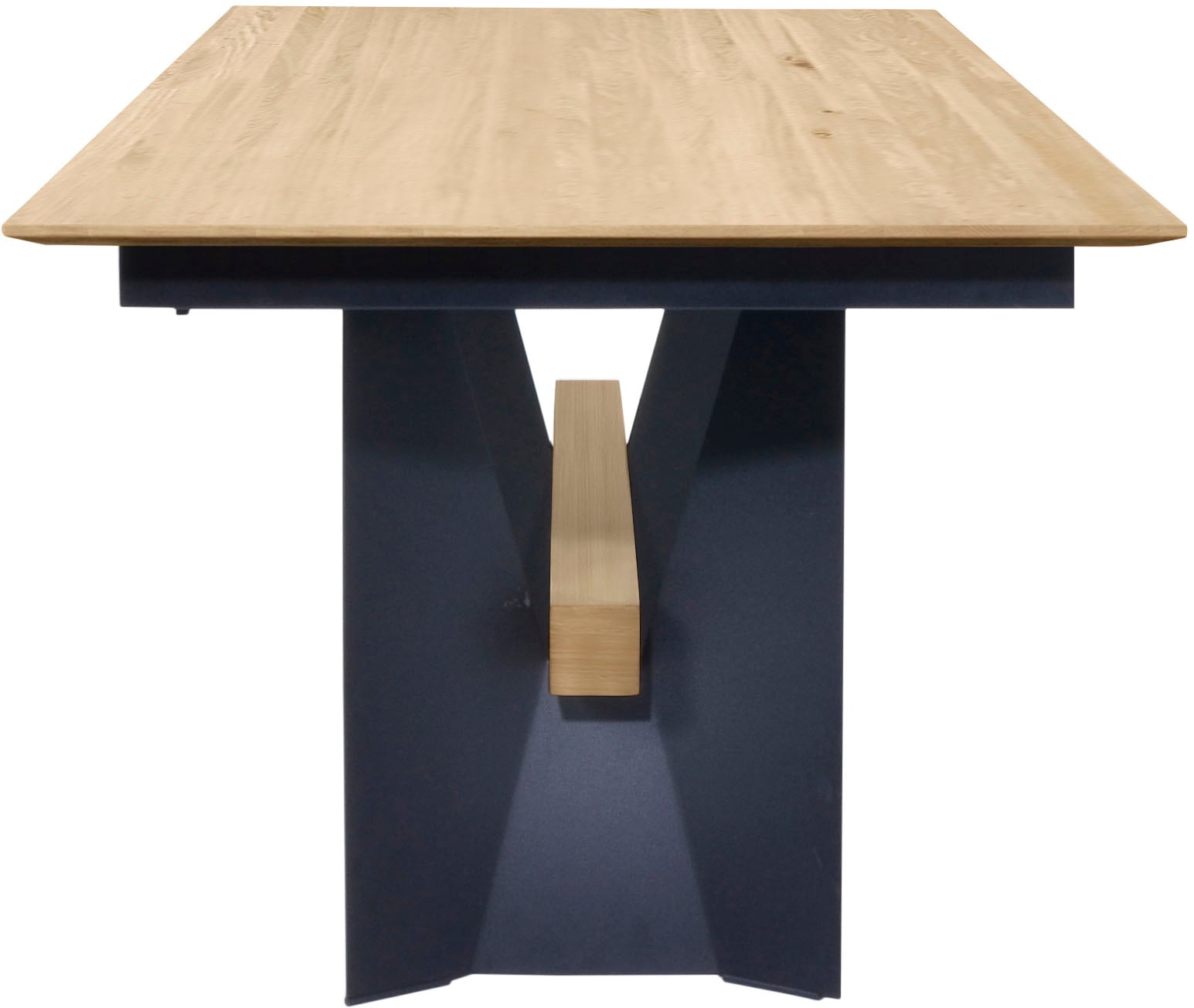 K+W Komfort & Wohnen Esstisch, Tisch fix, Gestell aus Metall mit Massivholzbalken, in 2 Breiten