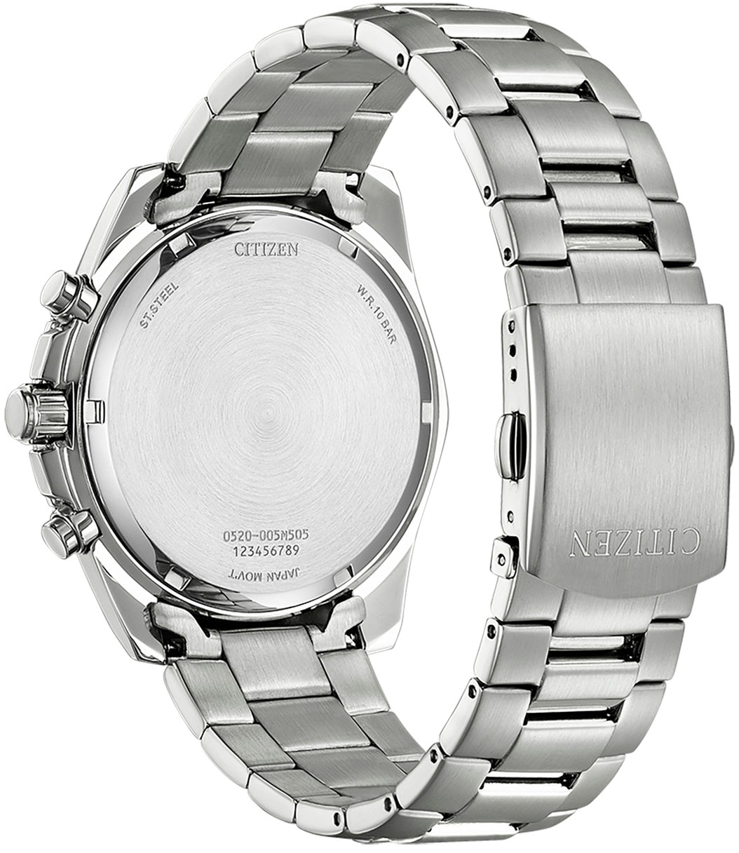 Citizen Chronograph, Armbanduhr, Quarzuhr, Herrenuhr, Edelstahlarmband
