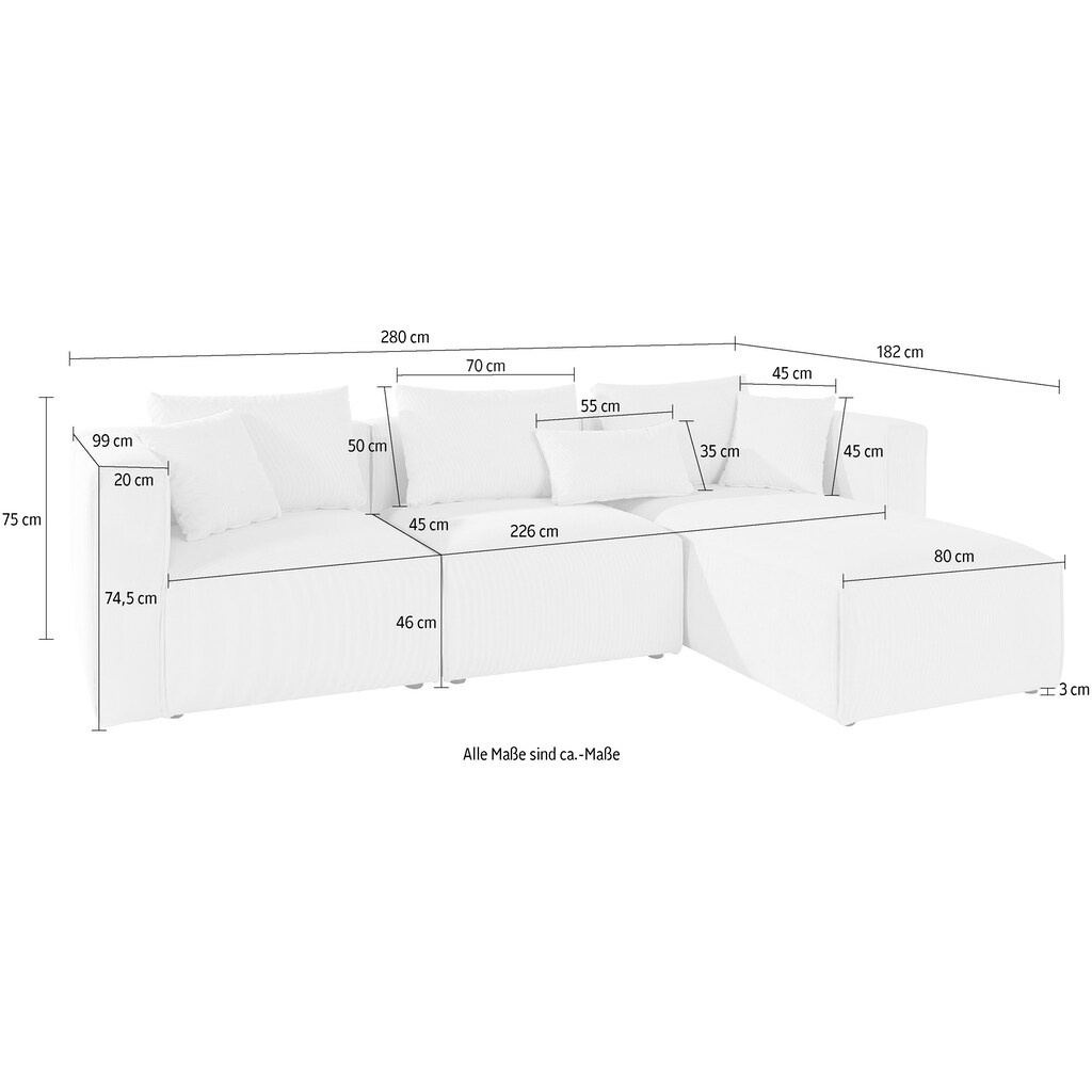 Guido Maria Kretschmer Home&Living Ecksofa »Comfine«, zusammengesetzt aus Modulen, 3 Bezugsqualitäten und viele Farben