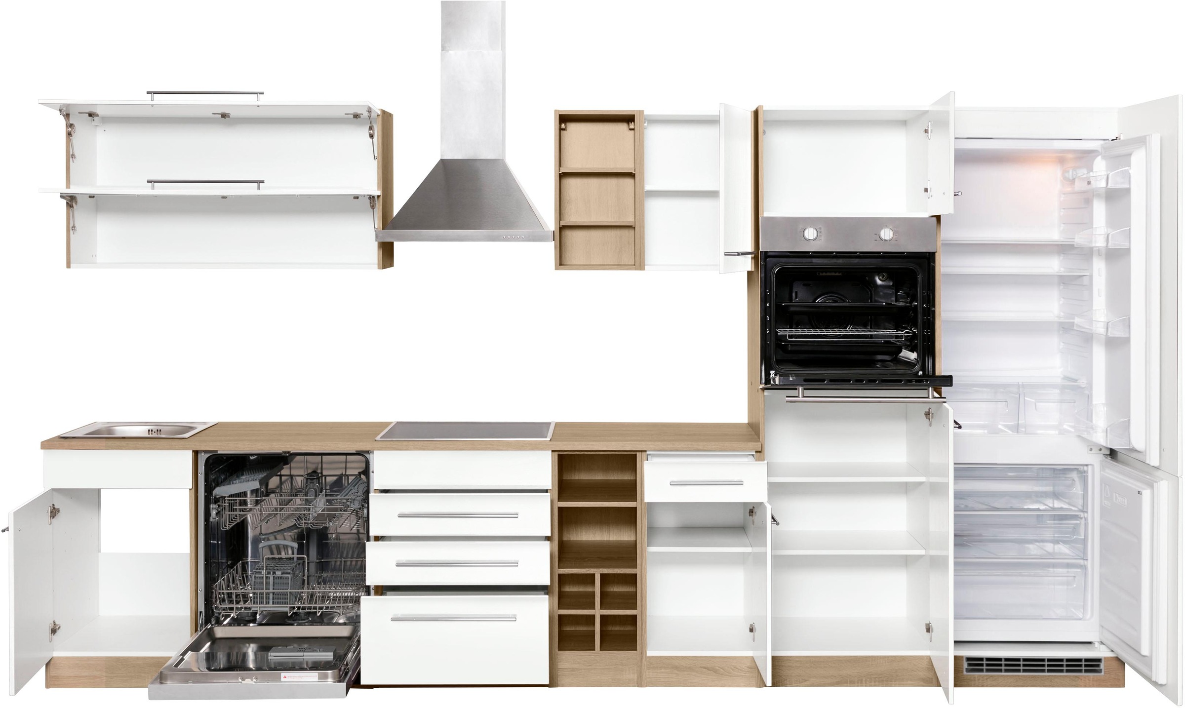 KOCHSTATION Küchenzeile »KS-Eton« ohne E-Geräte, Breite 360 cm