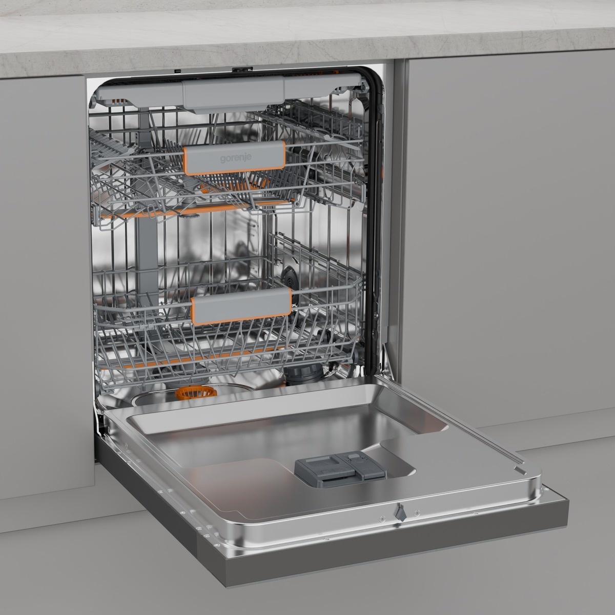 GORENJE Unterbaugeschirrspüler »GU663B95X« 9,4 l 16 tlg. Maßgedecke 16 Maßgedecke, auto. Türöffnung, Besteckschublade
