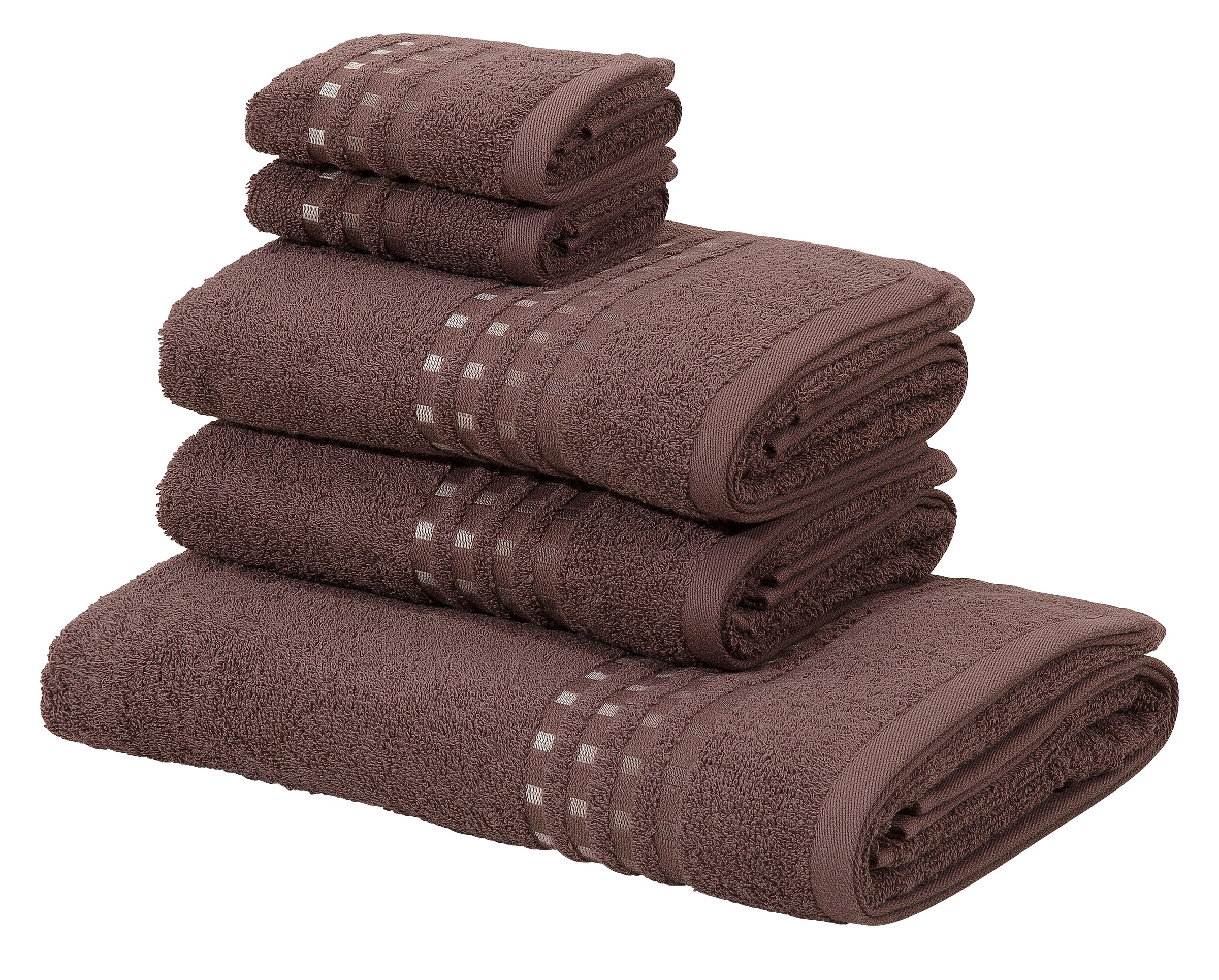 Home affaire Handtuch in Farbverlauf Handtuchset 5 tlg., % Set Set, aus Bordüre, Baumwolle mit 100 »Kelly«, Walkfrottee