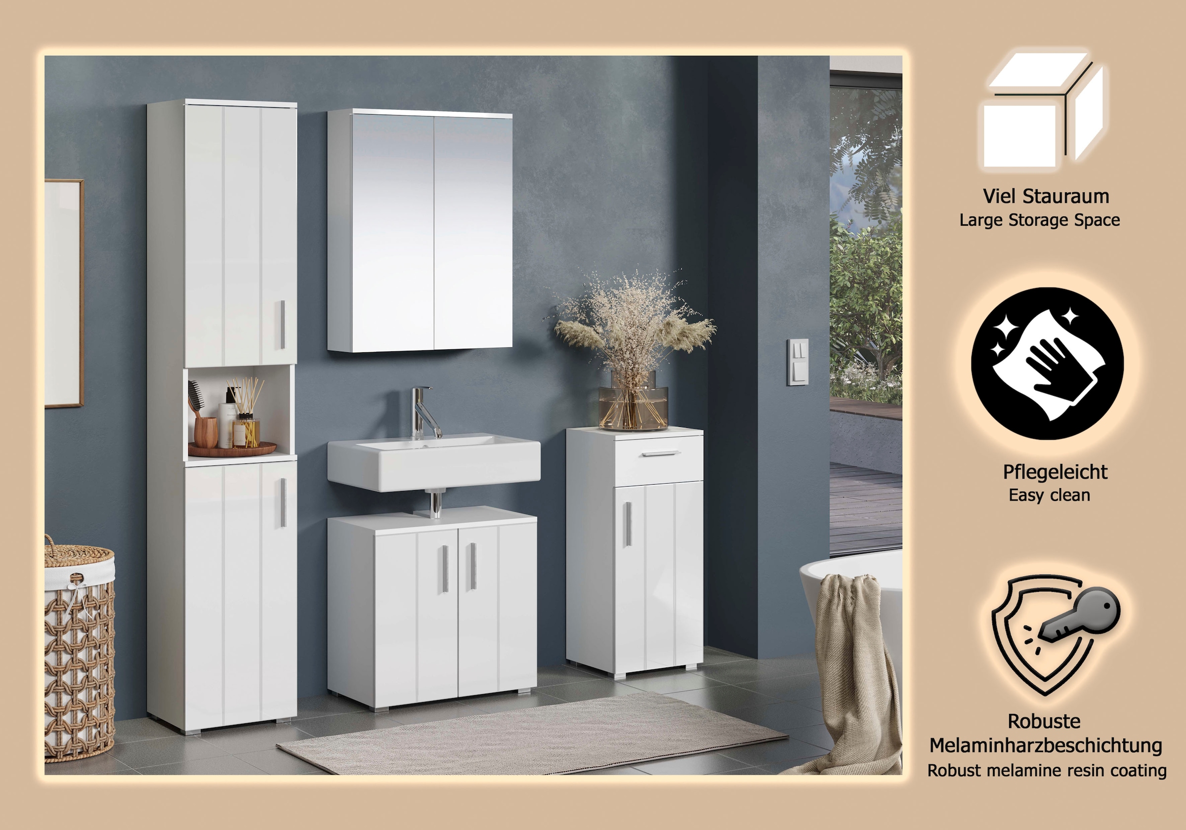 welltime Badezimmer-Set »Prag« Set, 4 Stk. tlg.