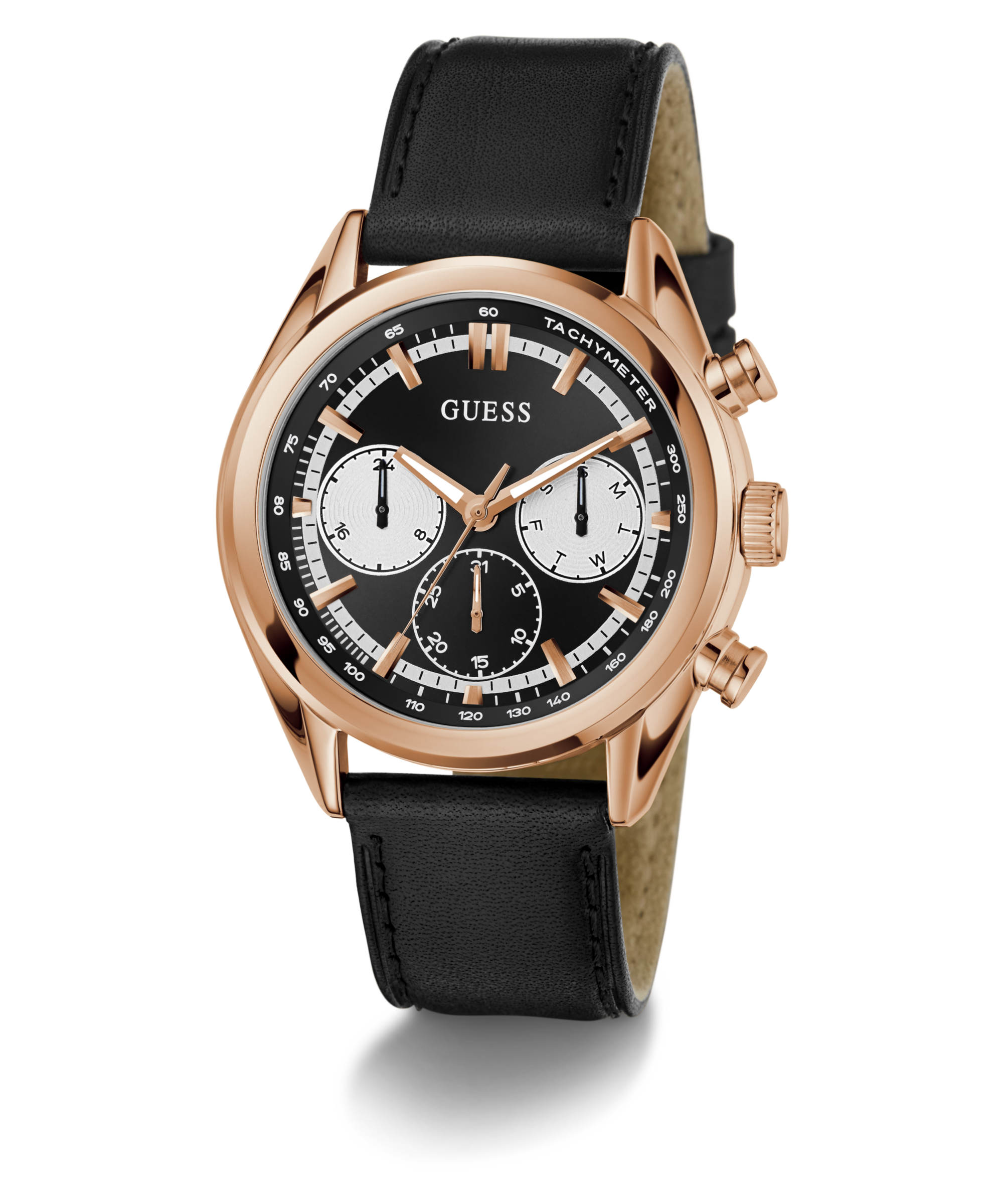 Guess Multifunktionsuhr »DAWSON« Quarzuhr, Armbanduhr, Herrenuhr, Lederarmband