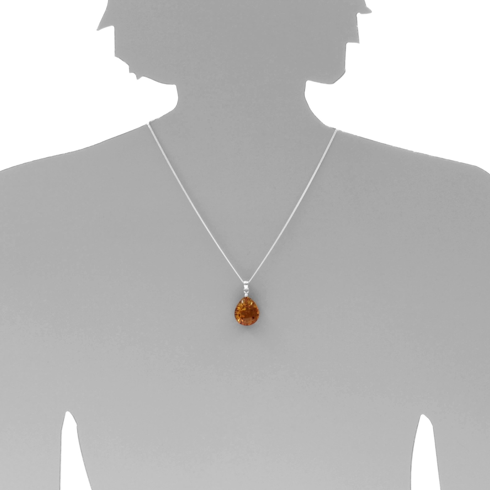OSTSEE-SCHMUCK Kettenanhänger »- Tropfen ca. 22 mm lang - Silber 925/000 - Bernstein -,«