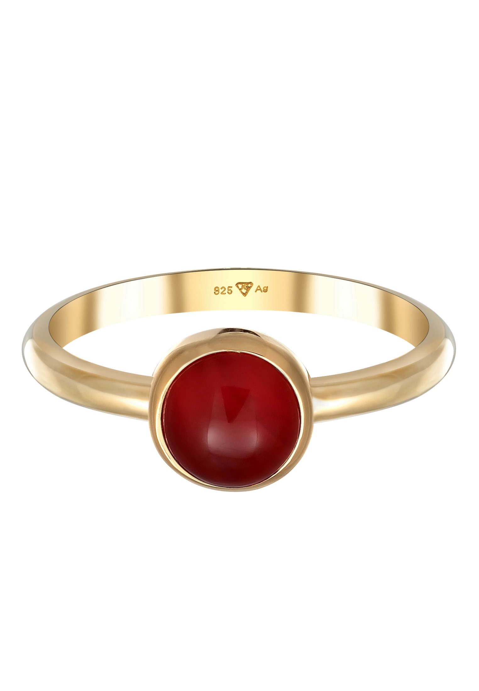 Elli Premium Fingerring »Ring Karneol Edelstein Solitär 925 Silber«