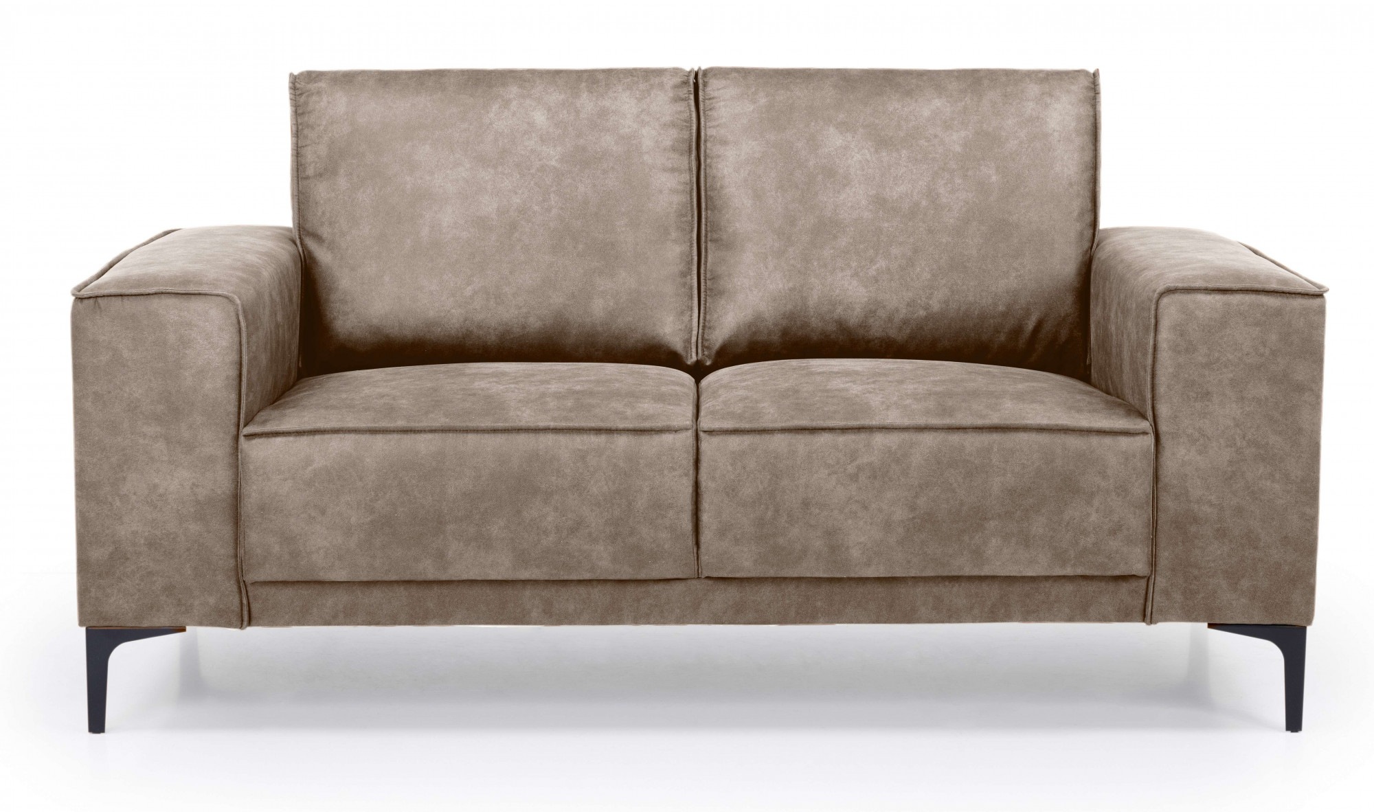 Places of Style 2-Sitzer »Kompaktsofa Oland, Struktur, Flachgewebe, Luxus-Microfaser, Boucle«, 164 cm, Wellenunterfederung, Skandi-Design, Metallfüße