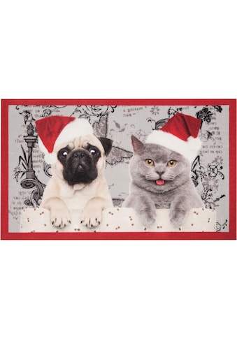 HANSE Home Fußmatte »Christmas Cat Dog«, rechteckig, 7 mm Höhe, Schmutzfangmatte, In... kaufen