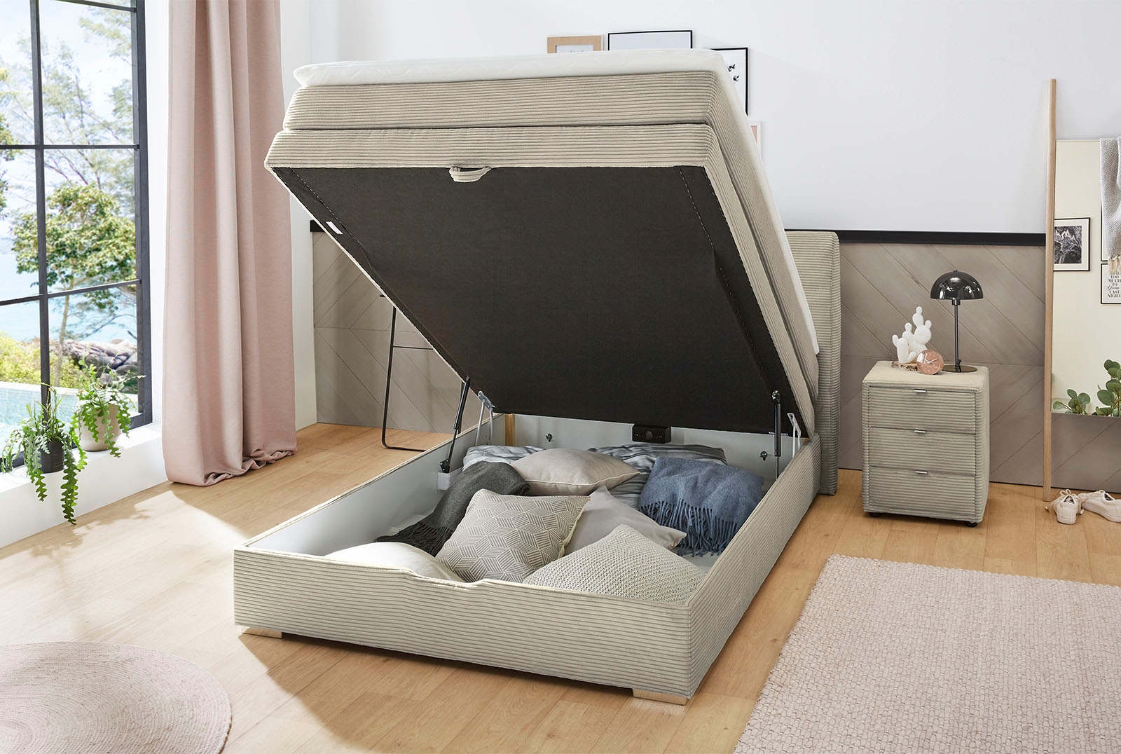 Jockenhöfer Gruppe Boxspringbett »Amelie«, mit Bettkasten und Topper, erhältlich in 120 & 140cm Breite