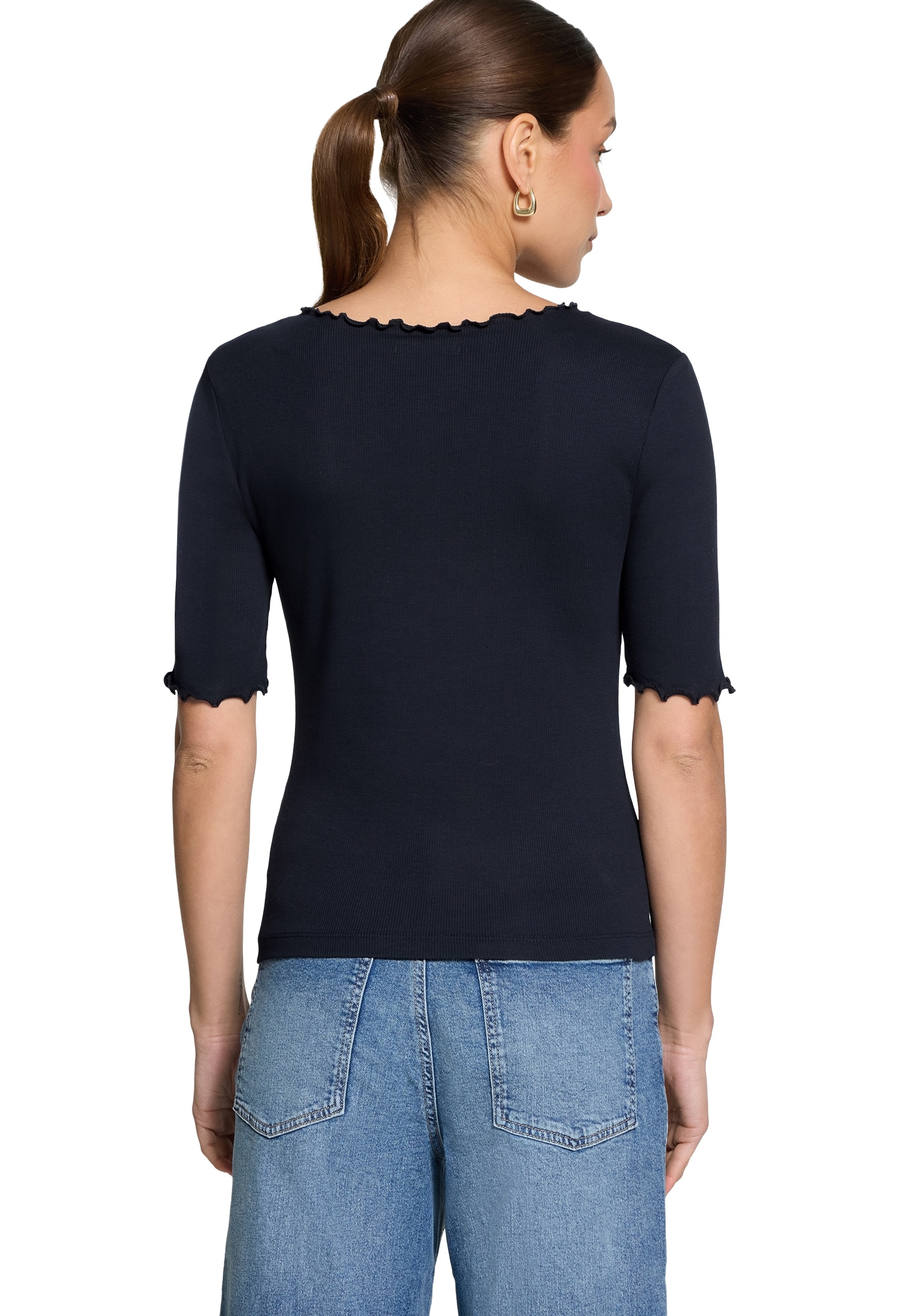 Zero T-Shirt »Halbarm-Shirt mit Raffung«