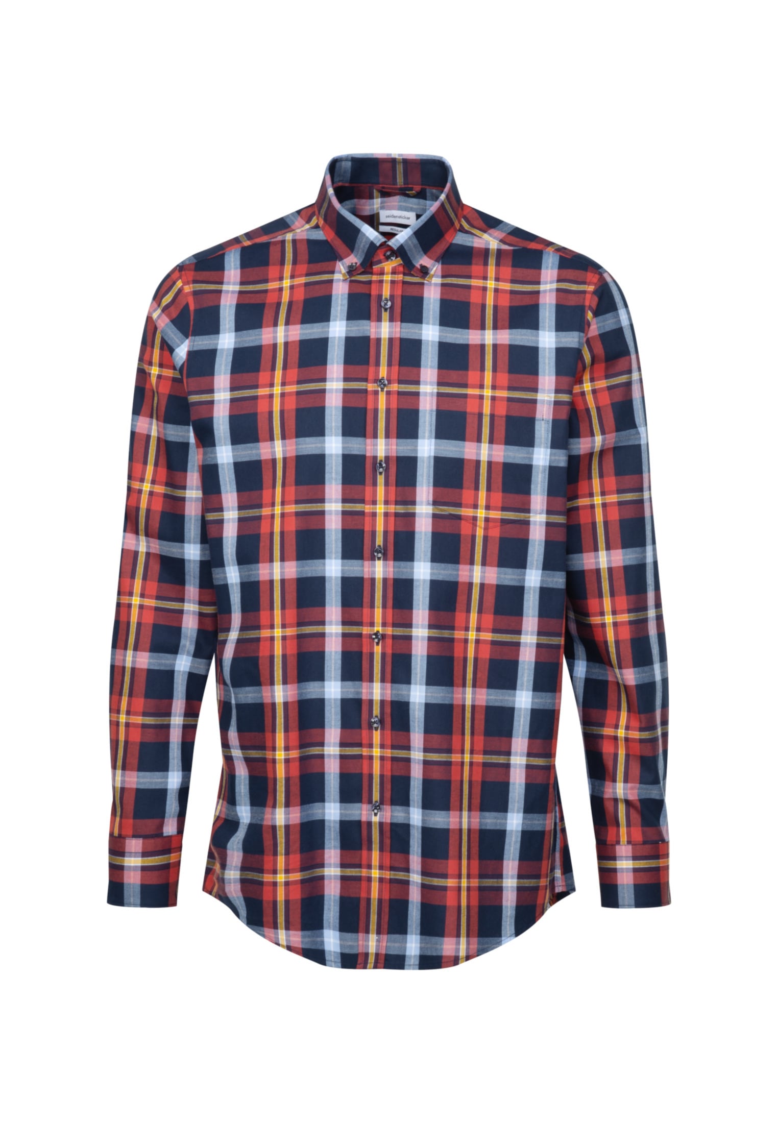 seidensticker Flanellhemd »Regular«, Regular Langarm Button-Down-Kragen Karo