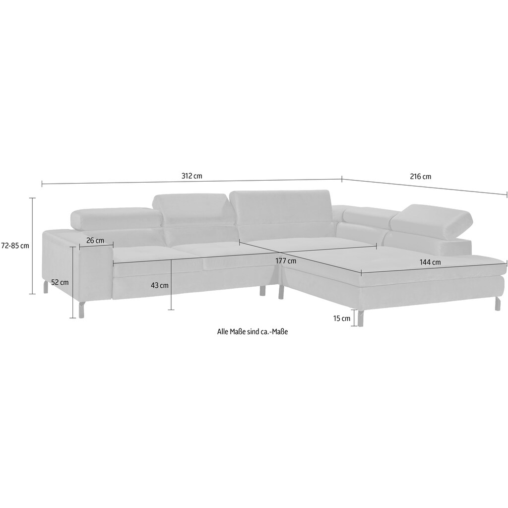 GALLERY M branded by Musterring Ecksofa »Felicia Due L-Form«