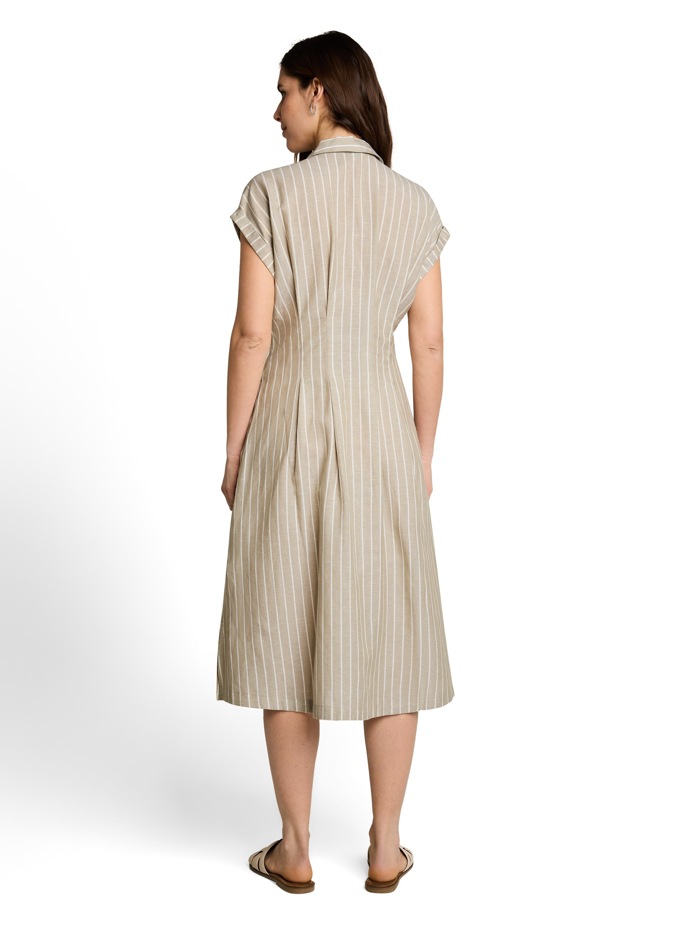 TOM TAILOR Midikleid Eingrifftaschen mit Streifen Muster