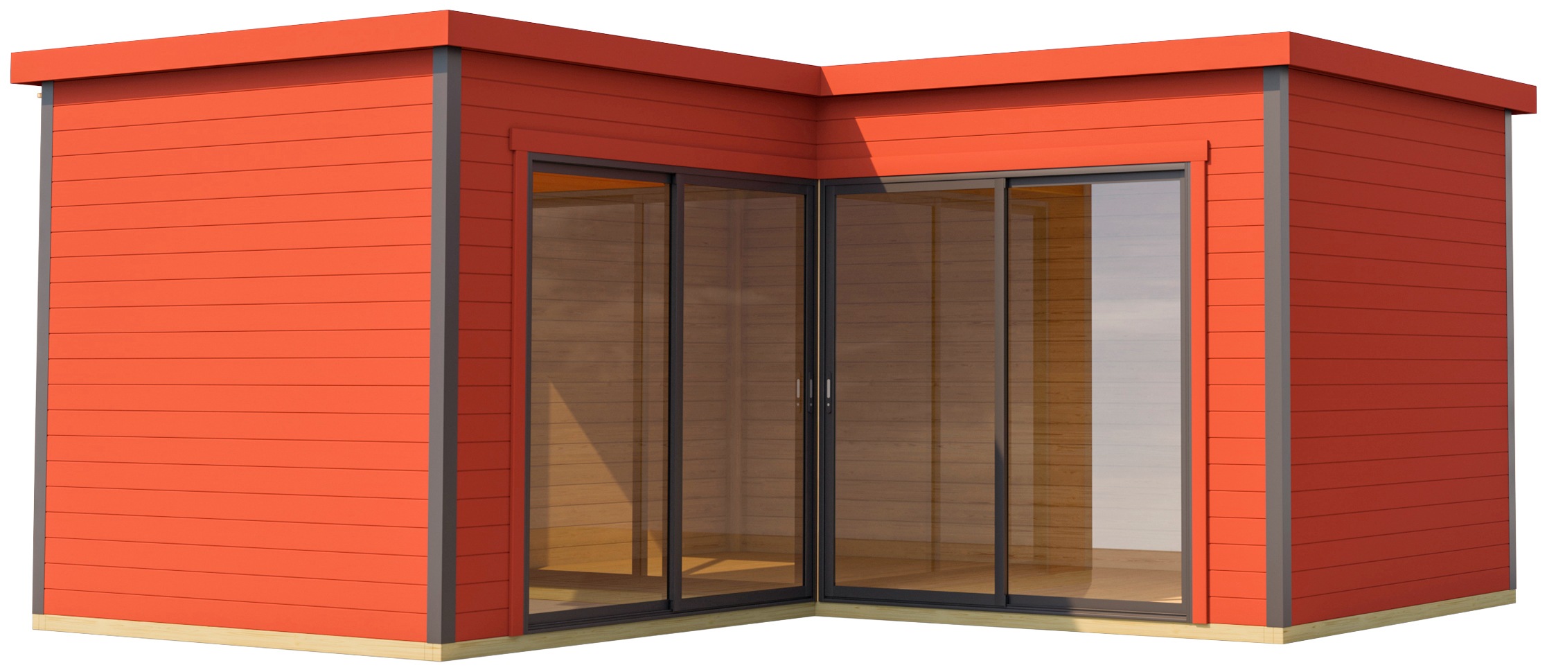 LASITA MAJA, Gartenhaus »DOMEO 6 SCHWEDENROT/ANTHRAZIT« Fundamentmass 5000 x 5000, Schwedenrot, Schwedenrot, Holzwerkstoff, Fußboden im Gartenhaus, 